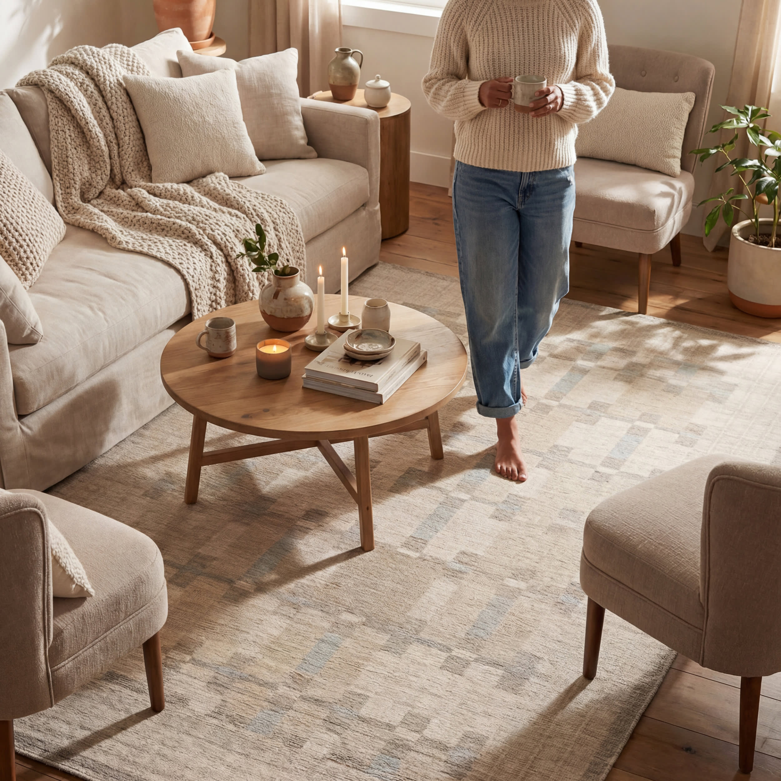 Nefe Bordered Washable Rug | Brown - Image 9