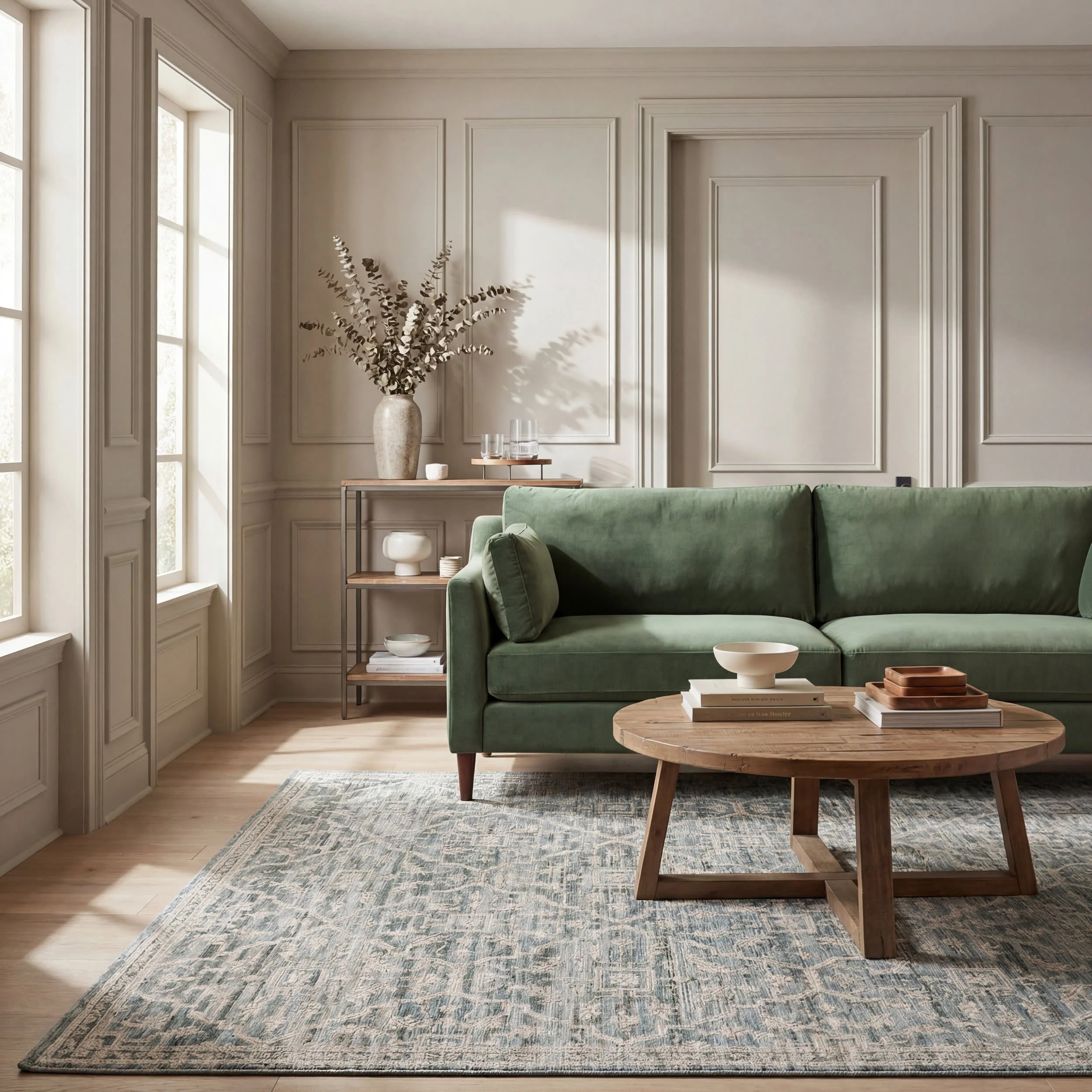 Nefre Traditional Diamond Rug | Blue - Image 2