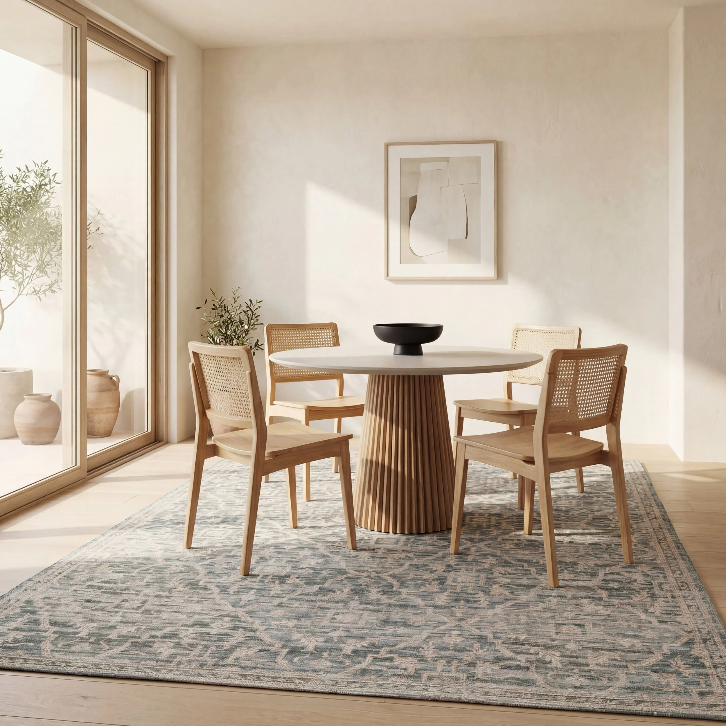 Nefre Traditional Diamond Rug | Blue - Image 7
