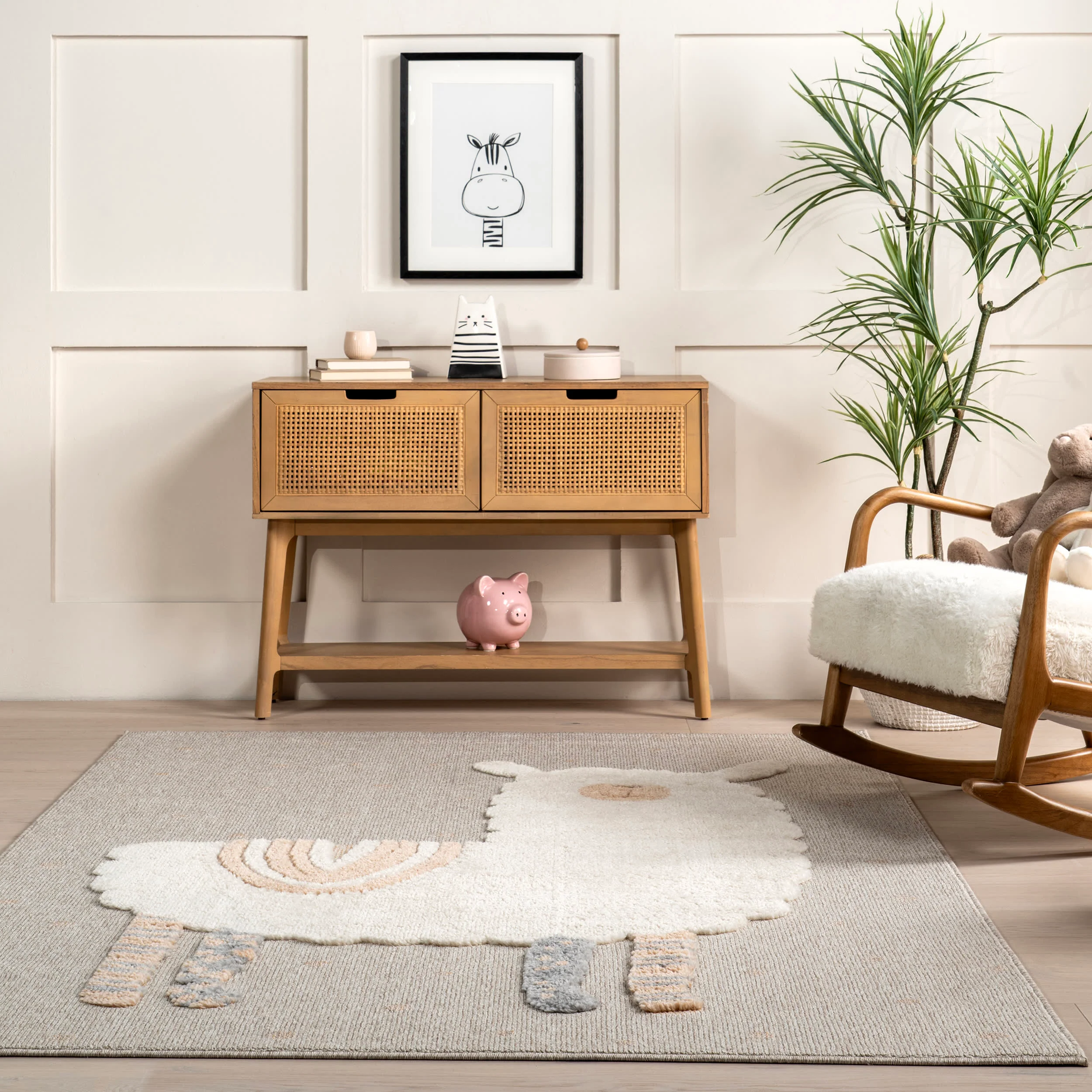 Nellie Kids Llama Rug | Ivory - Image 4