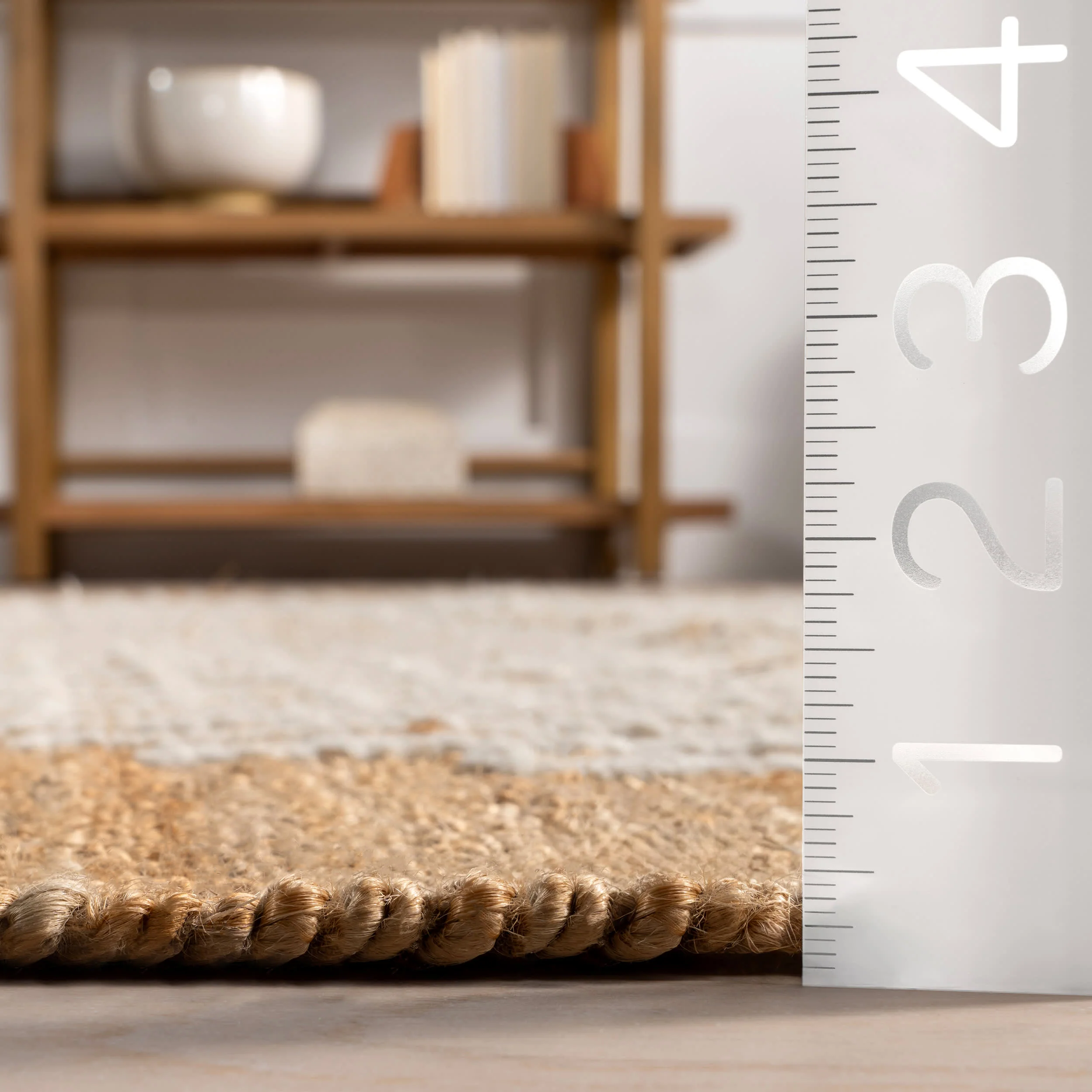 Nene Jute Crosshatch Rug | Natural - Image 4