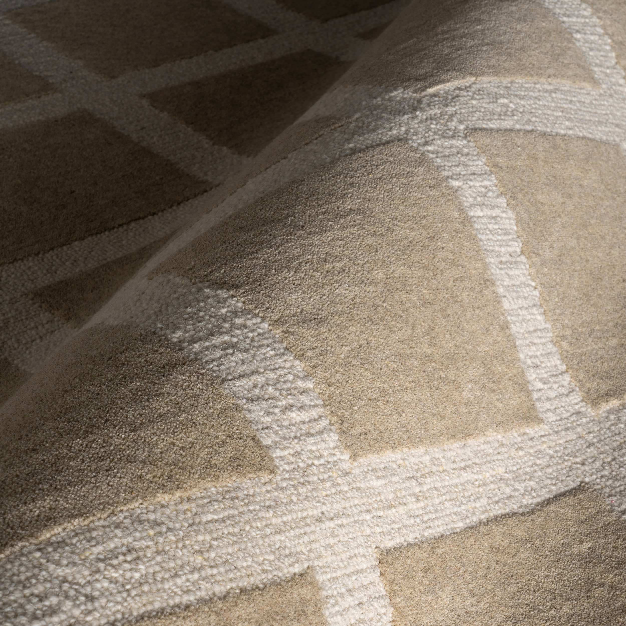 Nepenthe Checked Wool Rug | Beige - Image 3