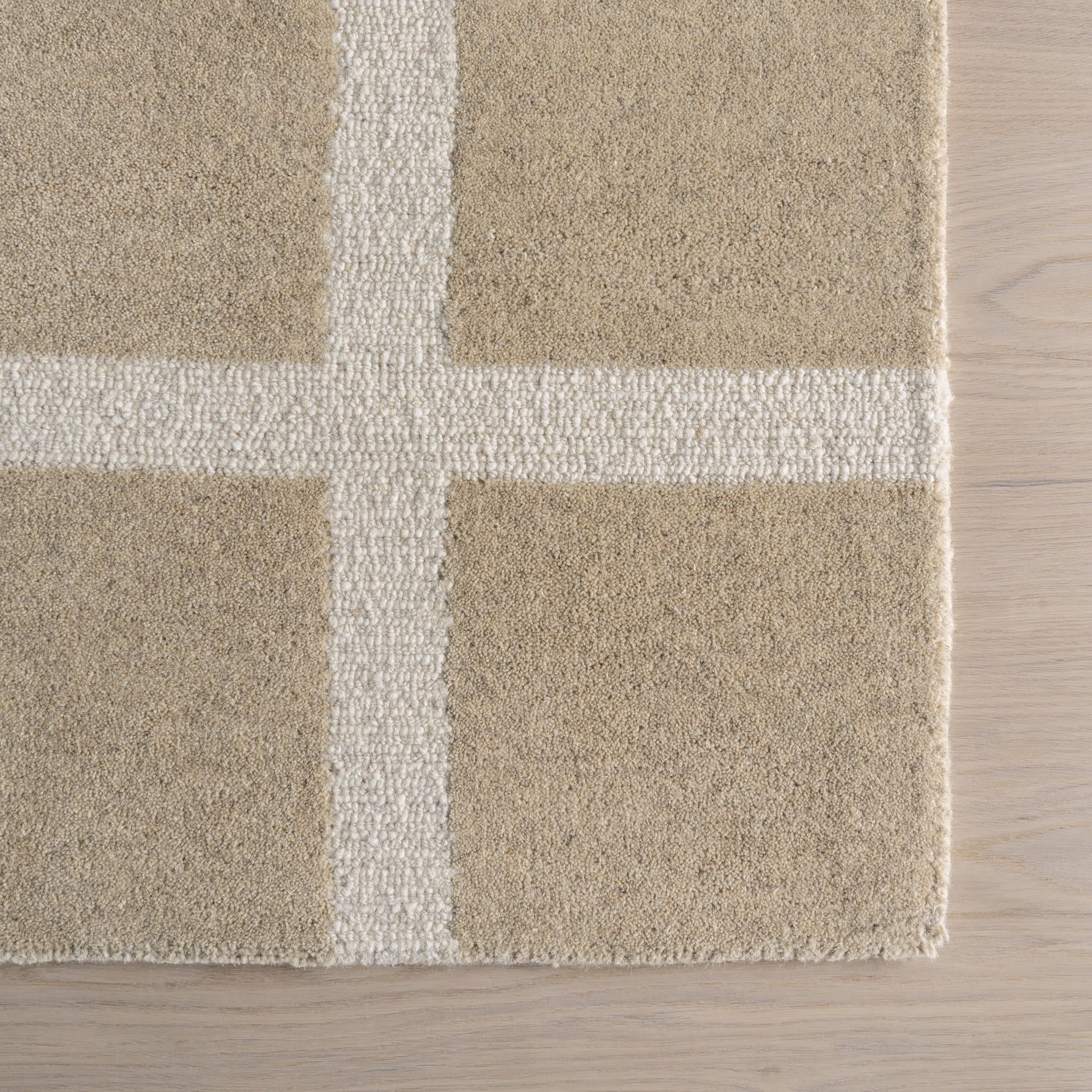 Nepenthe Checked Wool Rug | Beige - Image 4