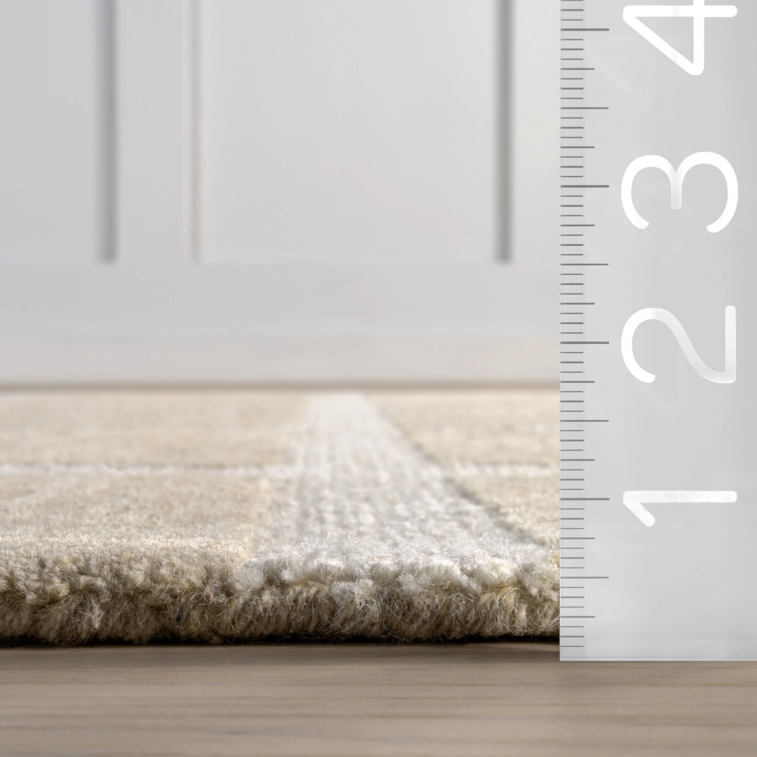 Nepenthe Checked Wool Rug | Beige - Image 5