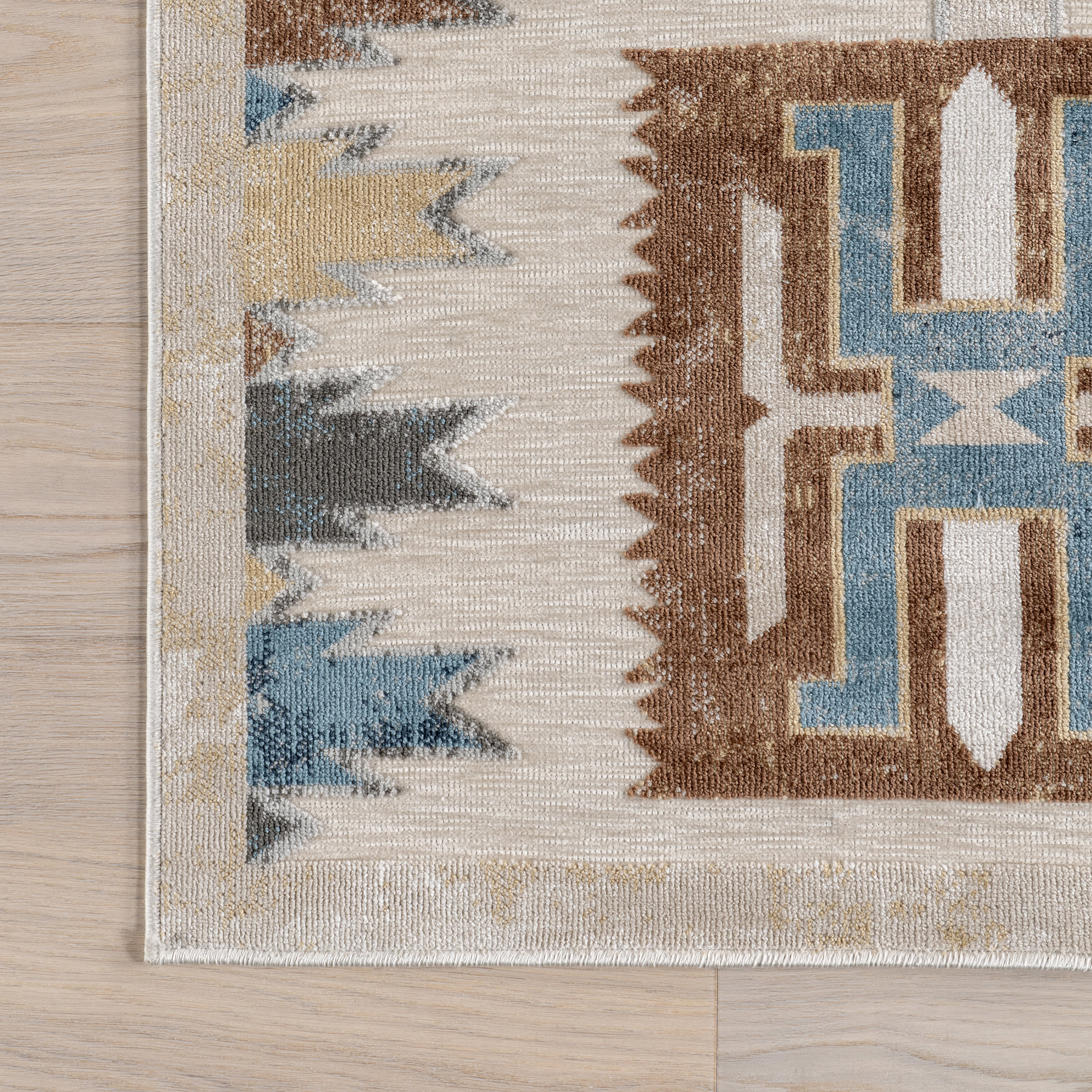 Nerali Washable Geometric Rug | Beige - Image 3