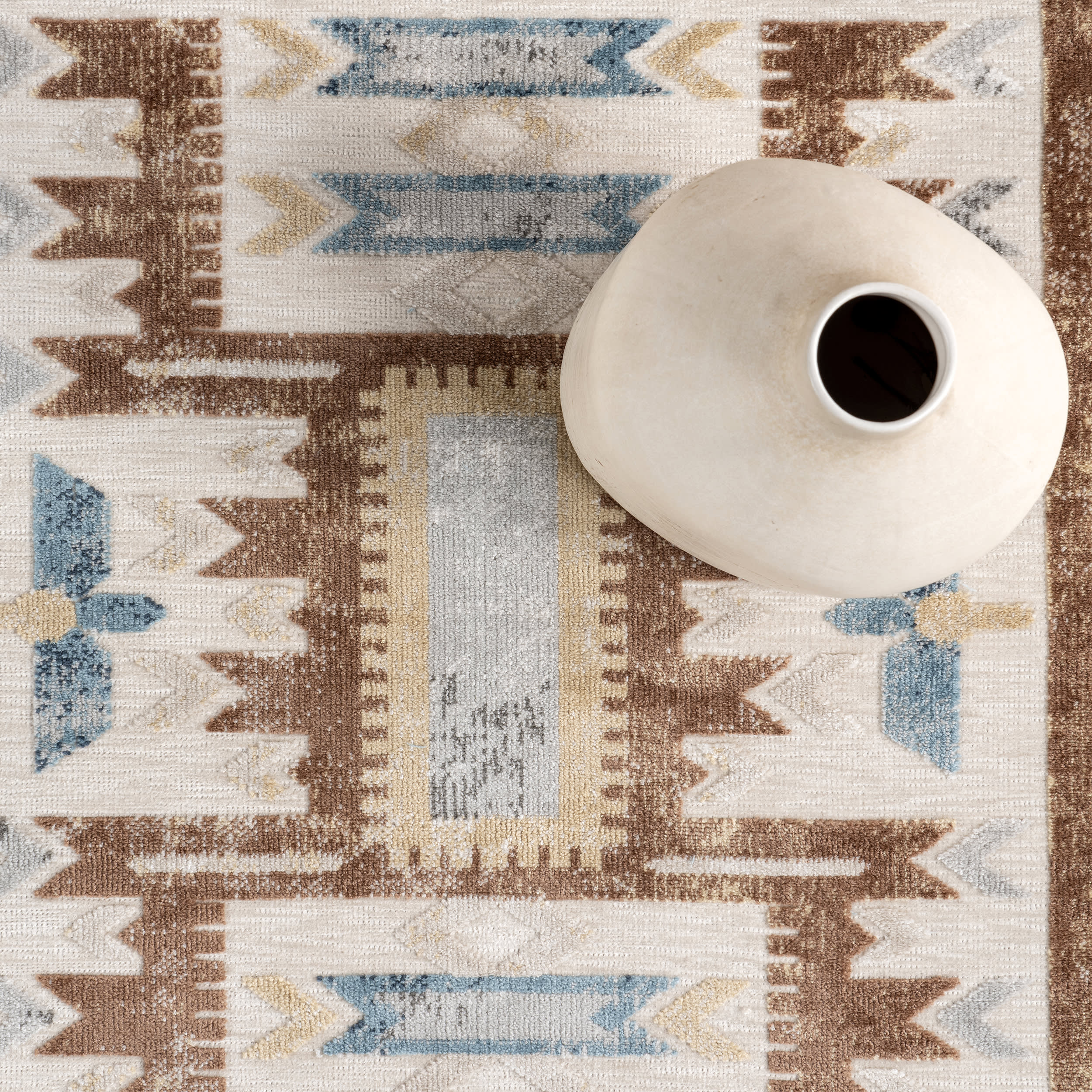 Nerali Washable Geometric Rug | Beige - Image 7
