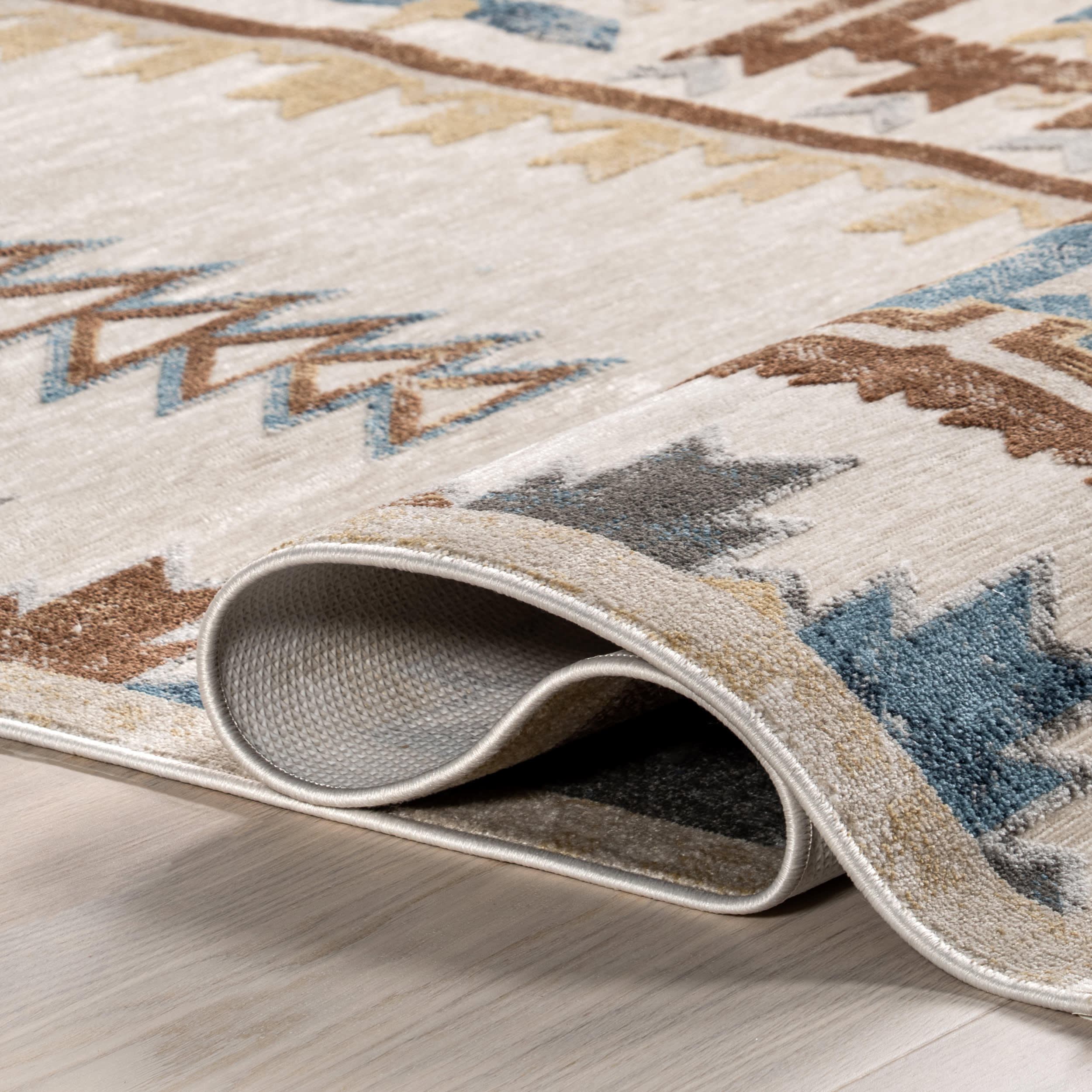 Nerali Washable Geometric Rug | Beige - Image 8