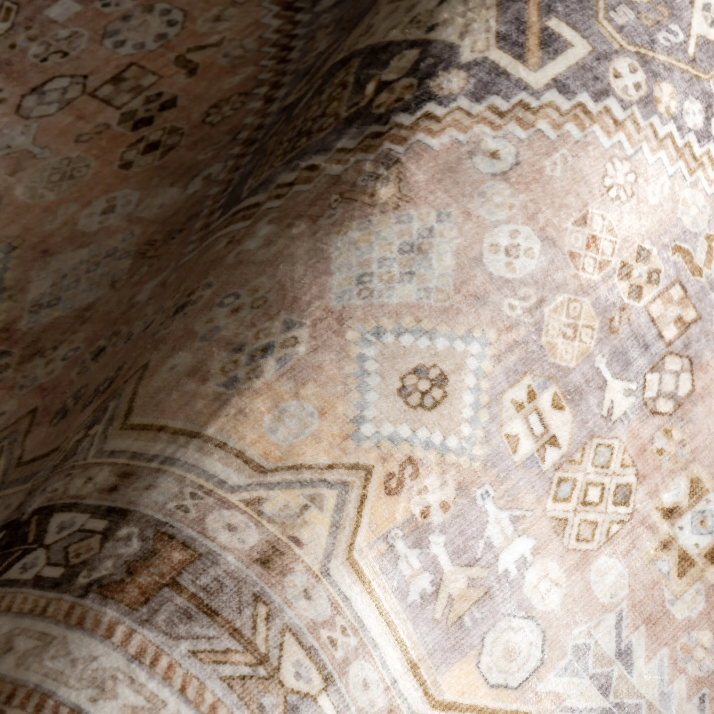 Neriah Medallion Washable Rug | Peach - Image 3