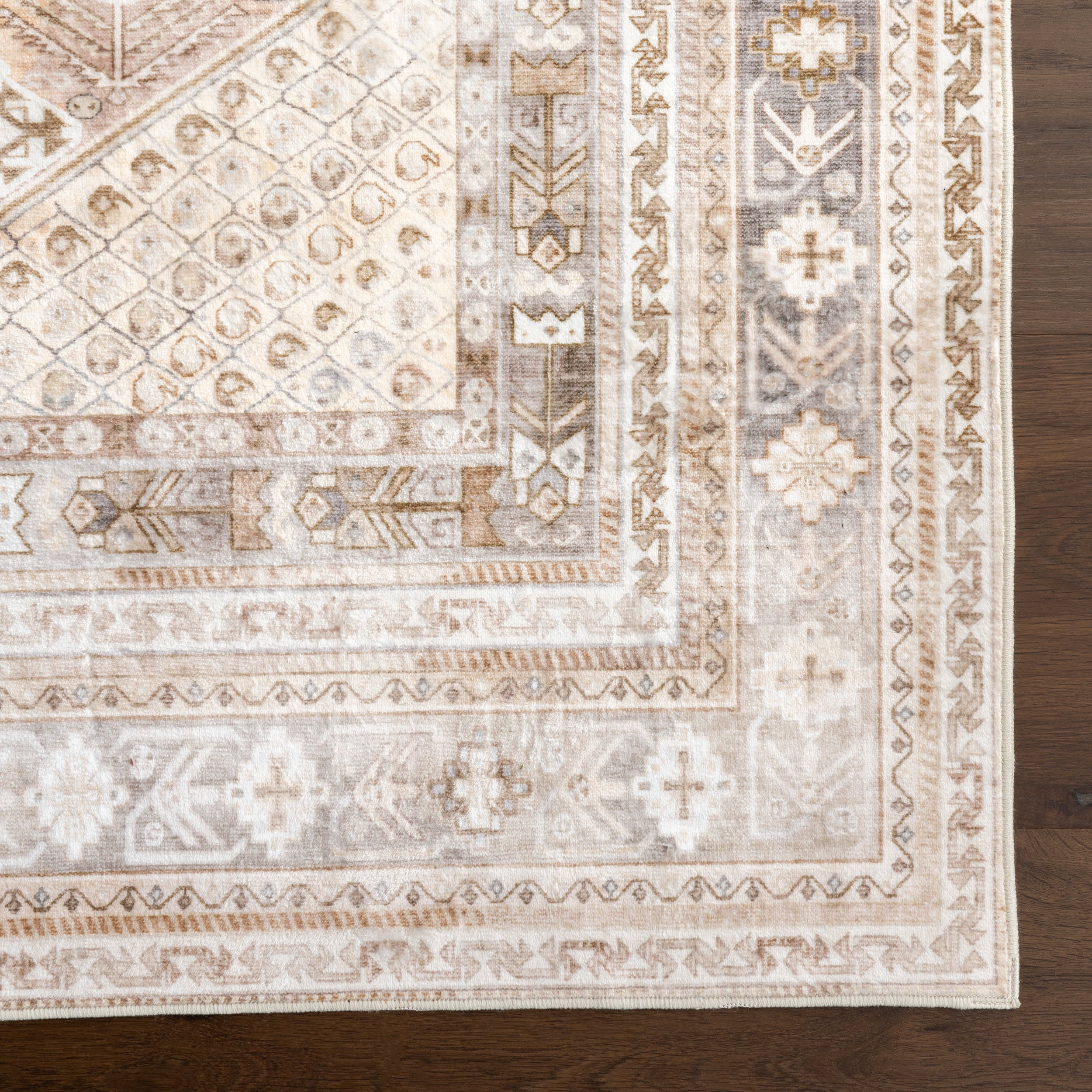 Neriah Medallion Washable Rug | Peach - Image 4