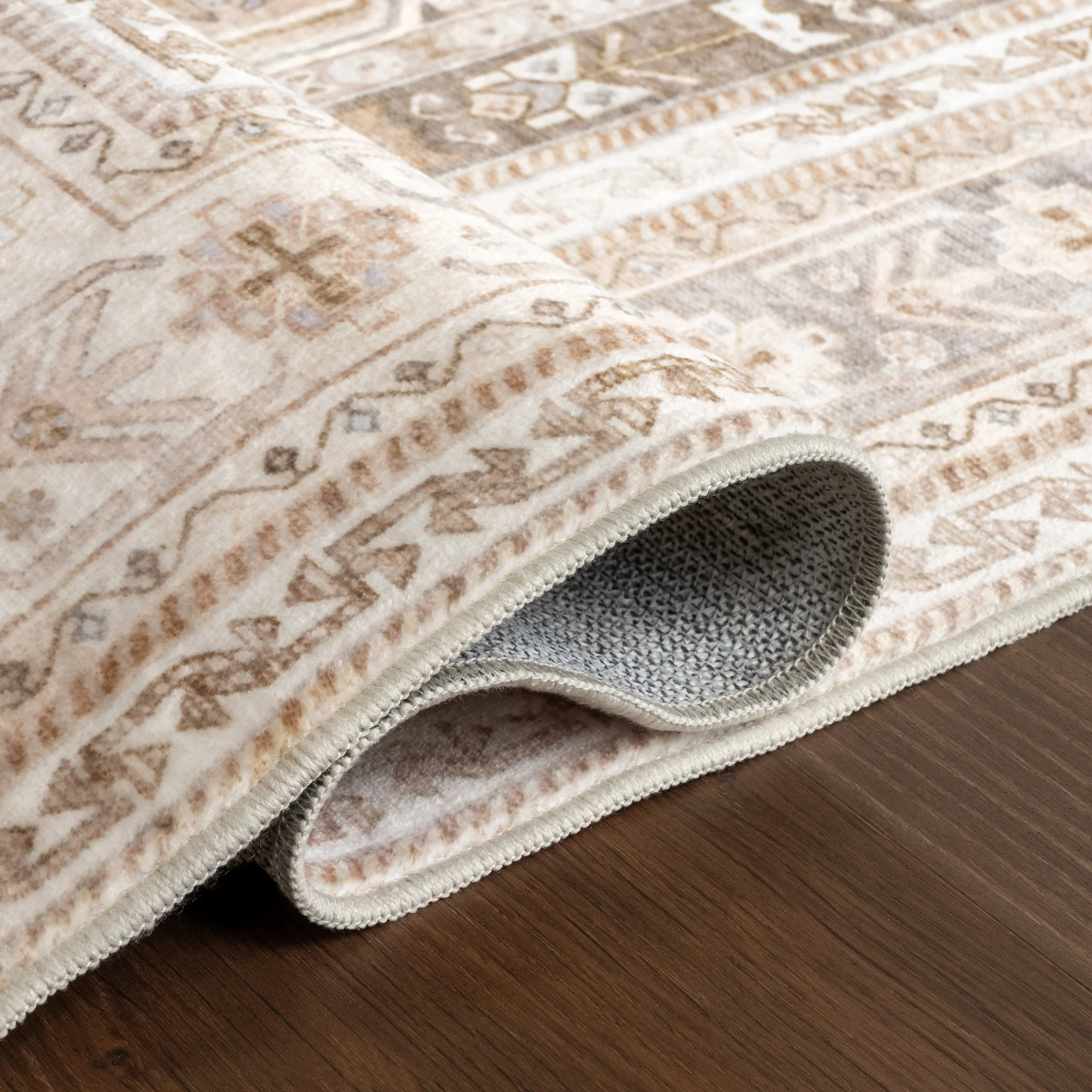 Neriah Medallion Washable Rug | Peach - Image 9