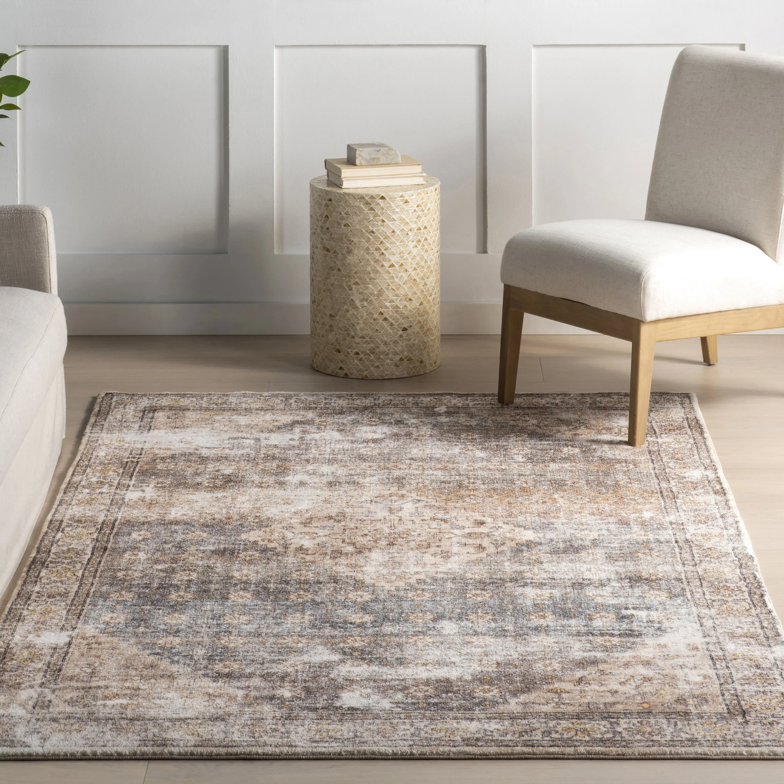 Nerissa Medallion Washable Rug | Grey - Image 5