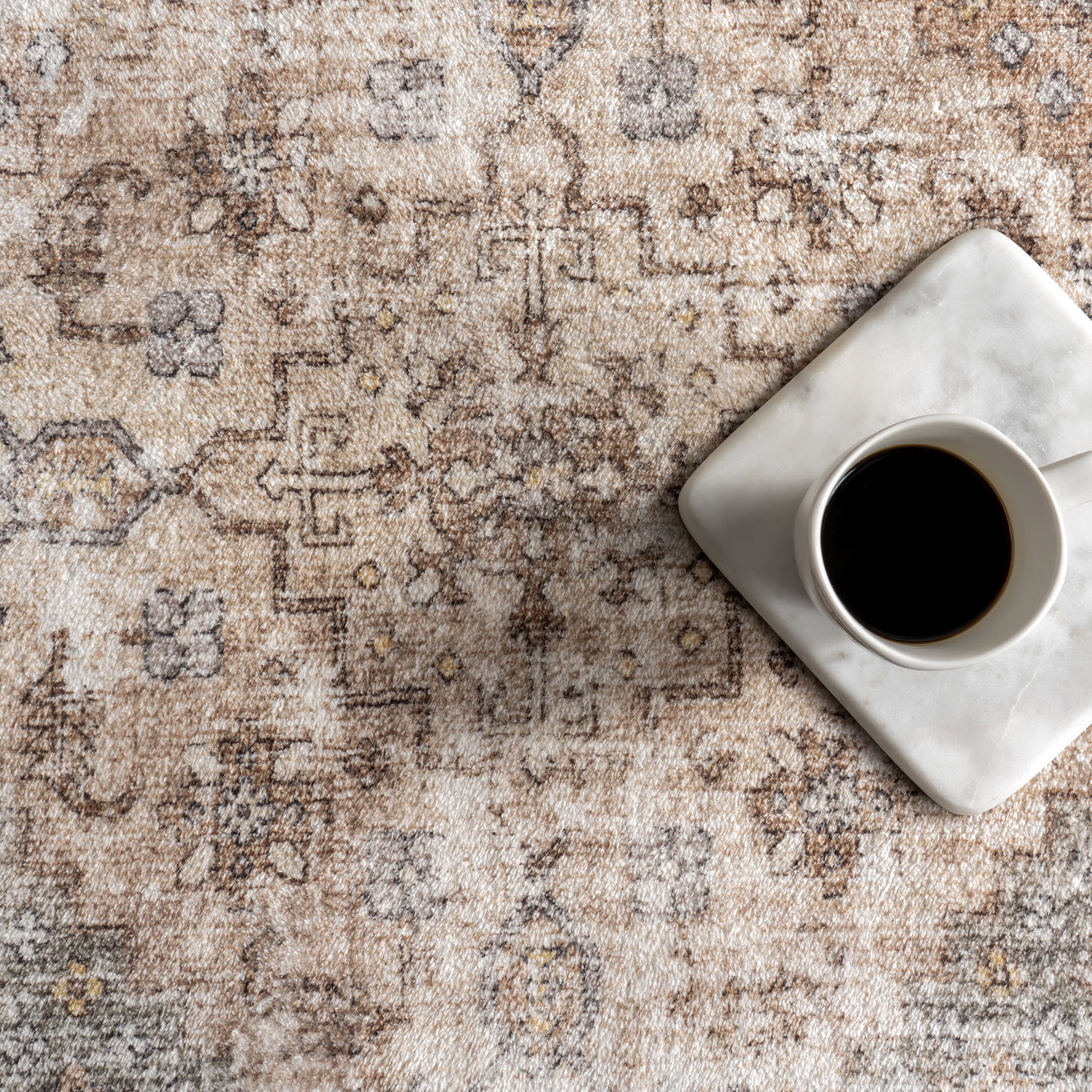 Nerissa Medallion Washable Rug | Grey - Image 8