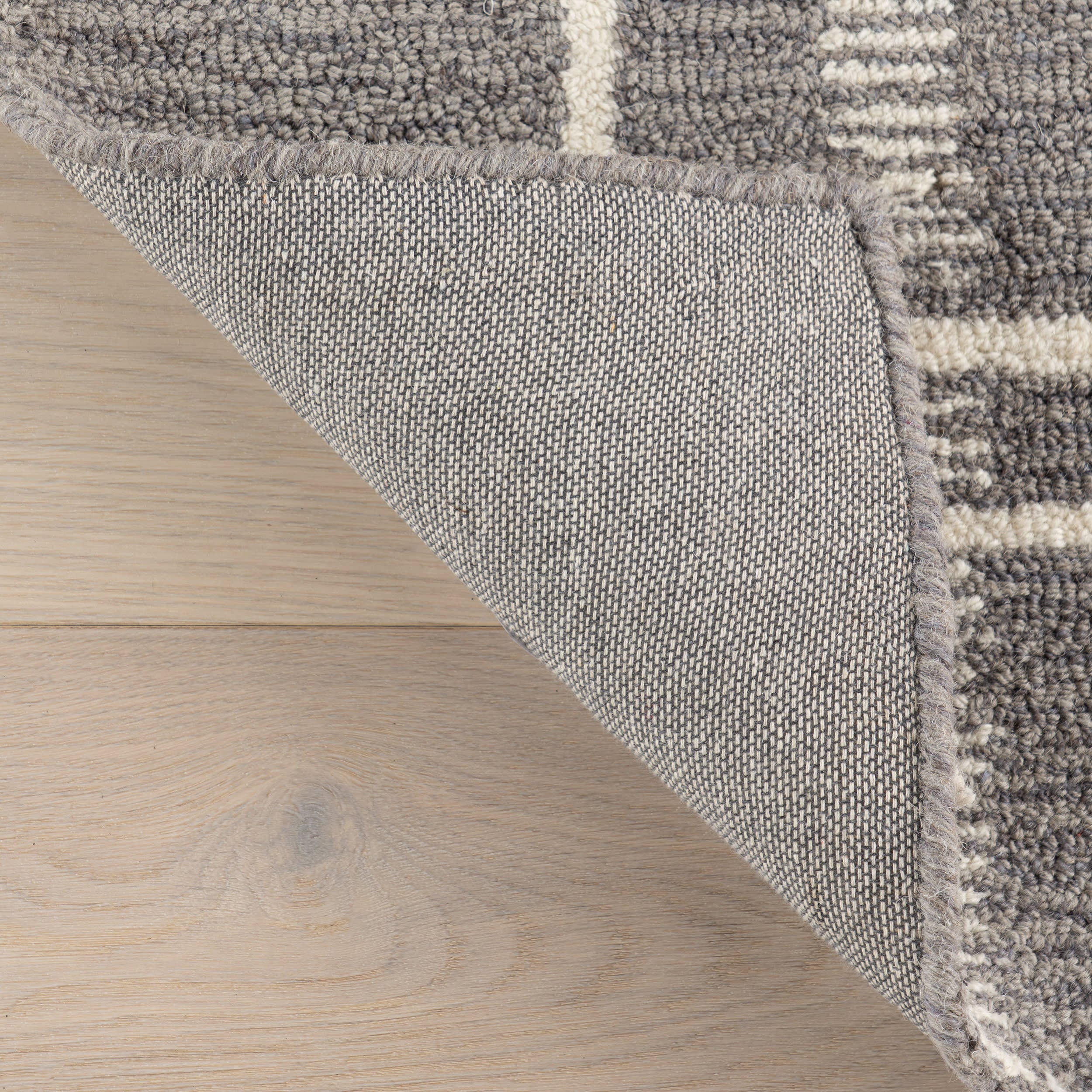 Nesta Plaid Wool Rug | Dark Grey - Image 7