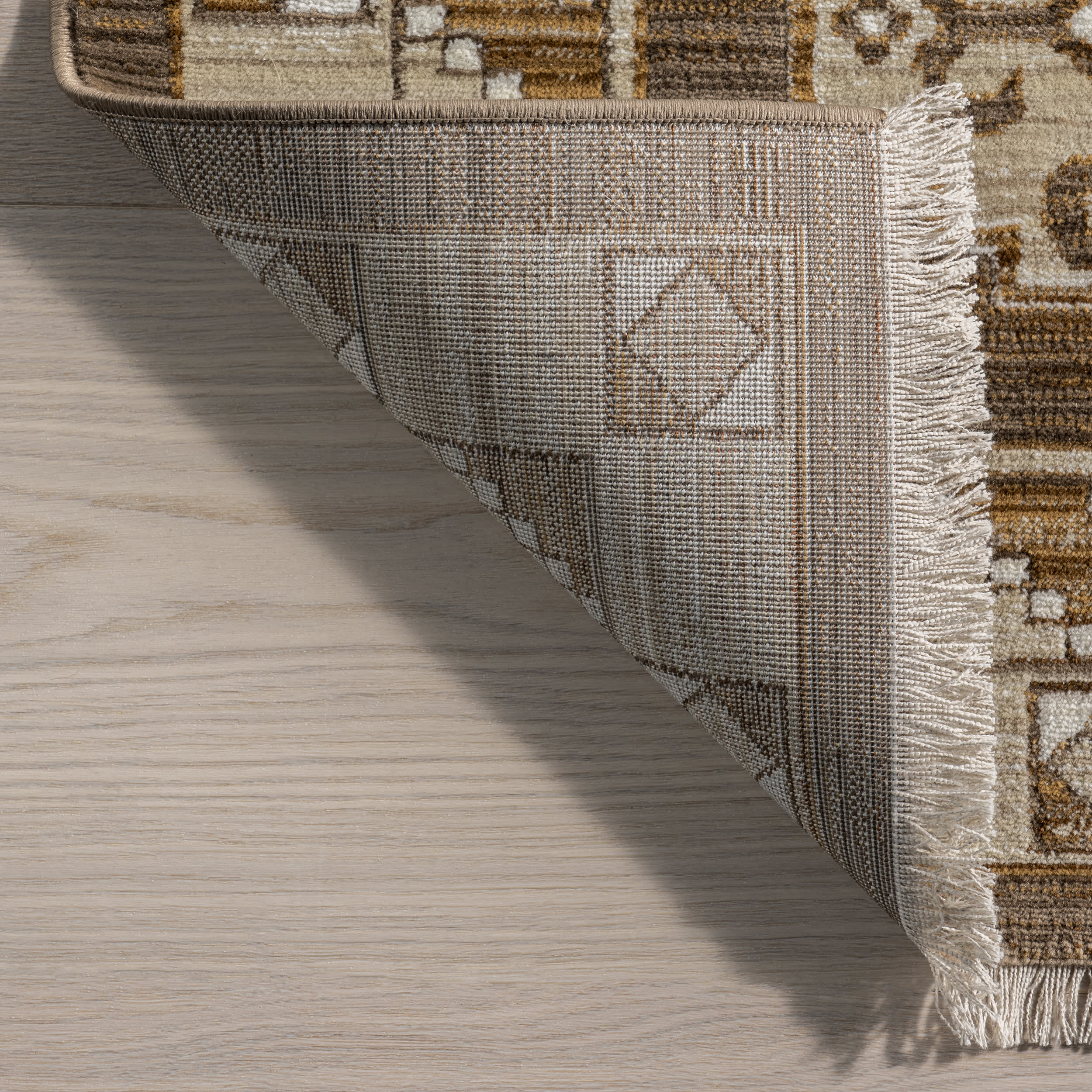 Nettle Leaf Fringed Rug | Brown - Image 5