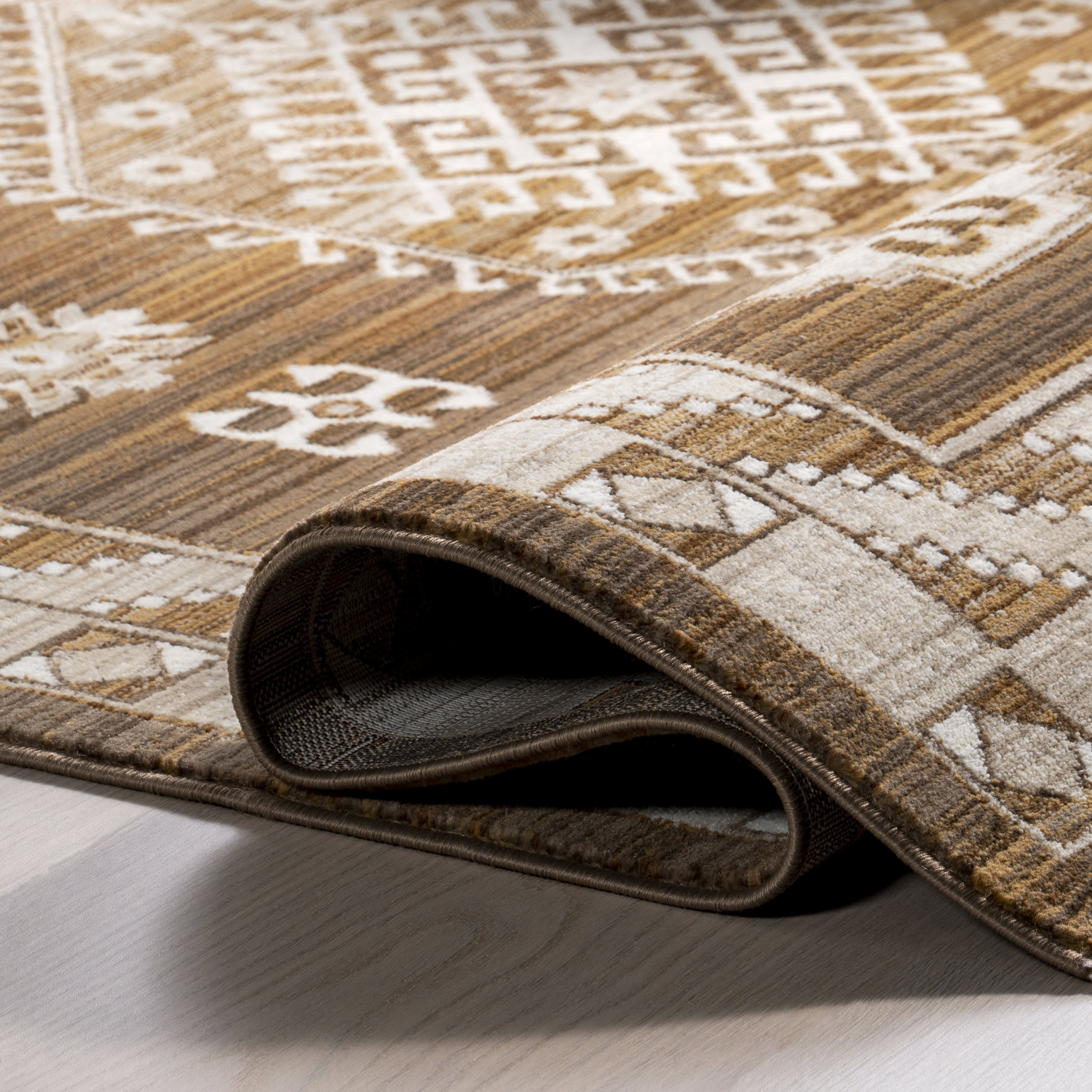 Nettle Leaf Fringed Rug | Brown - Image 6