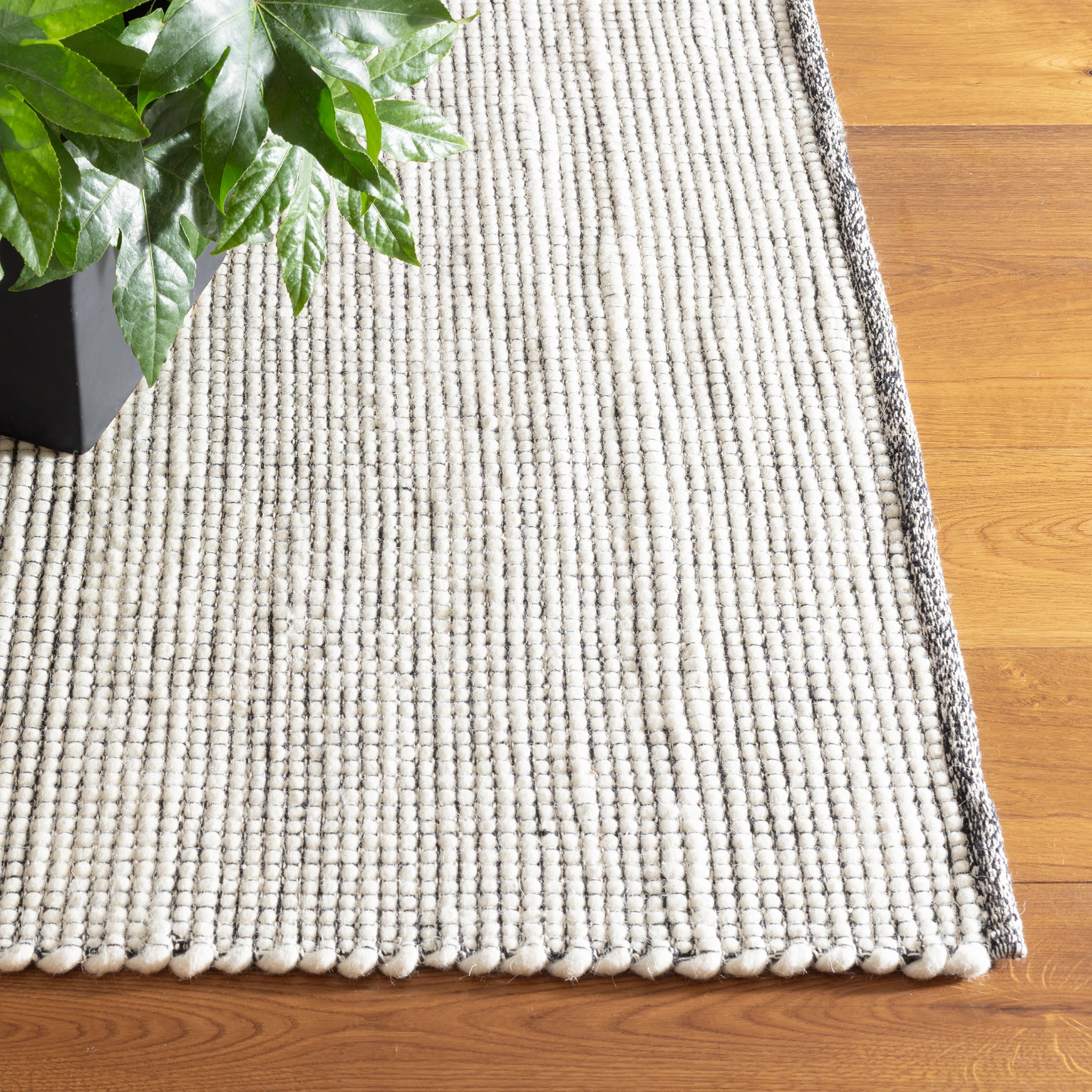 Network Handwoven Wool Rug | Black - Image 3