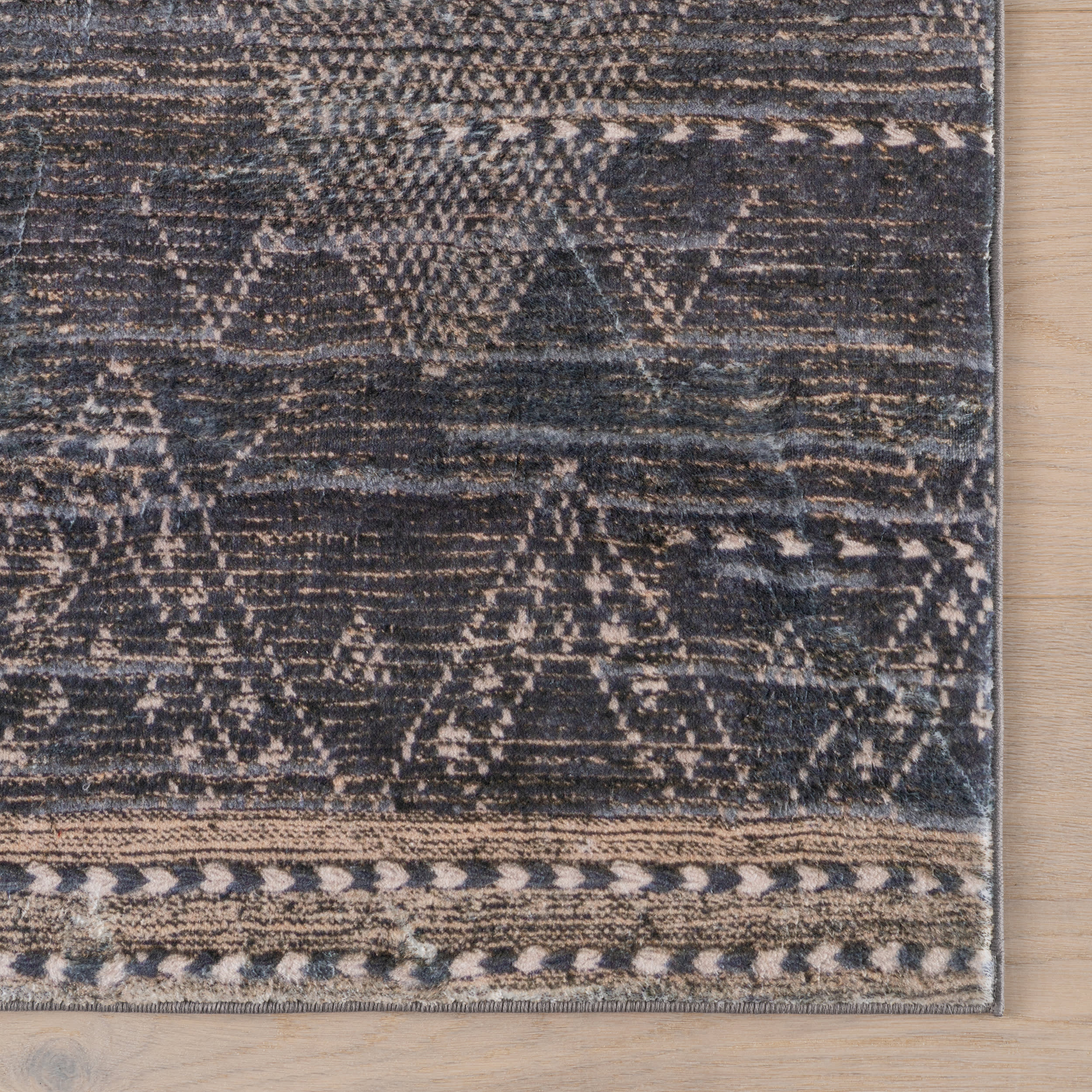Nevara Abstract Washable Rug | Charcoal - Image 4