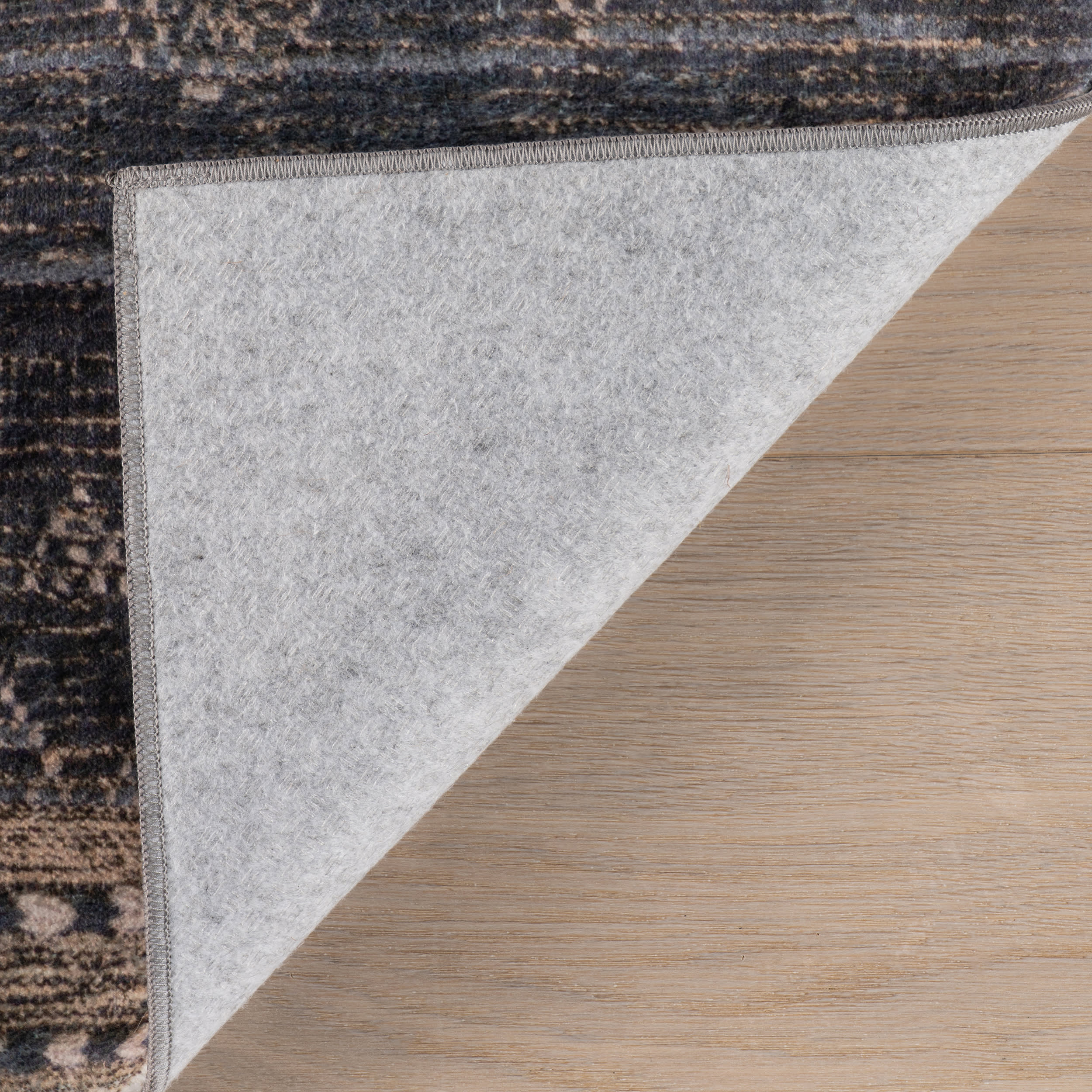 Nevara Abstract Washable Rug | Charcoal - Image 6