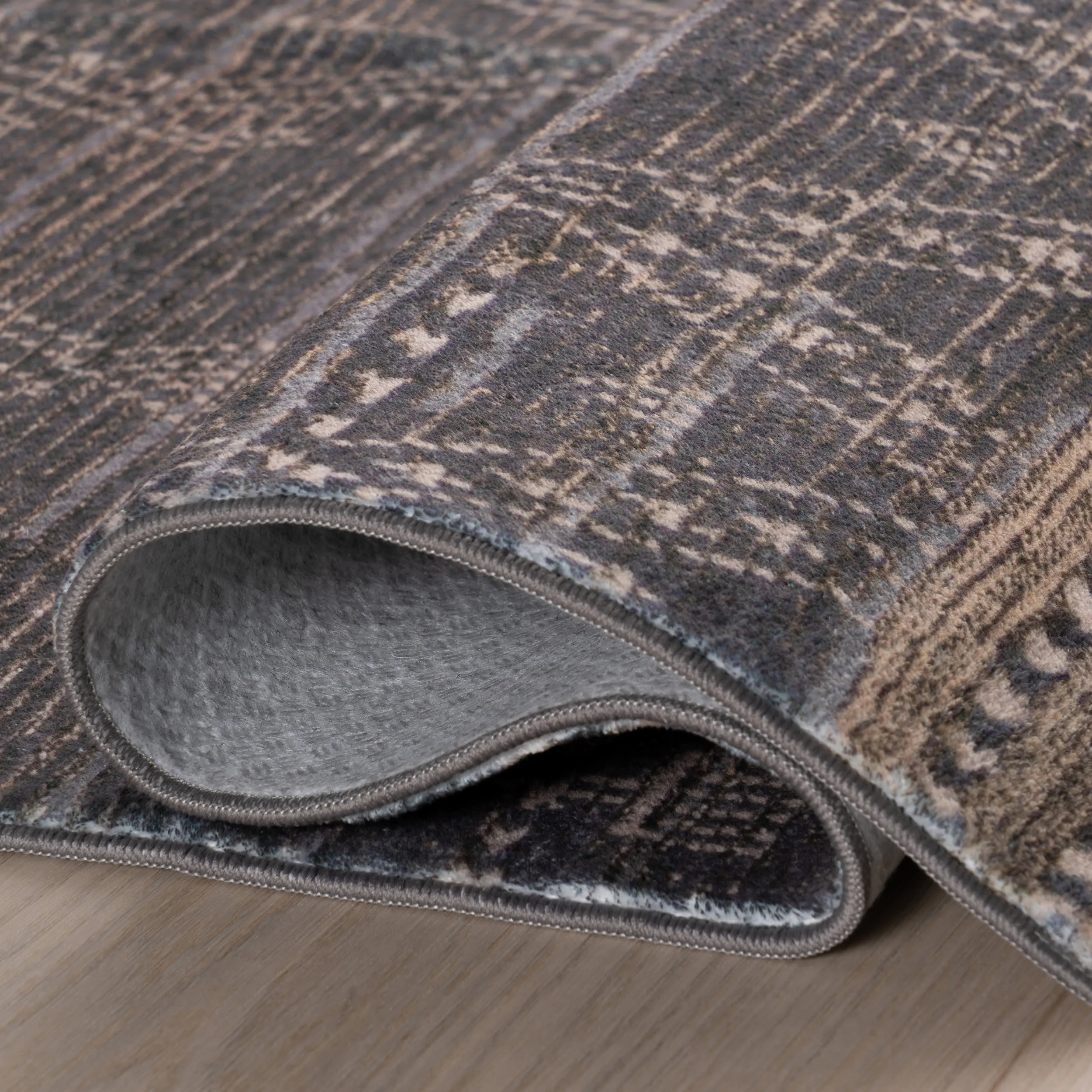 Nevara Abstract Washable Rug | Charcoal - Image 7