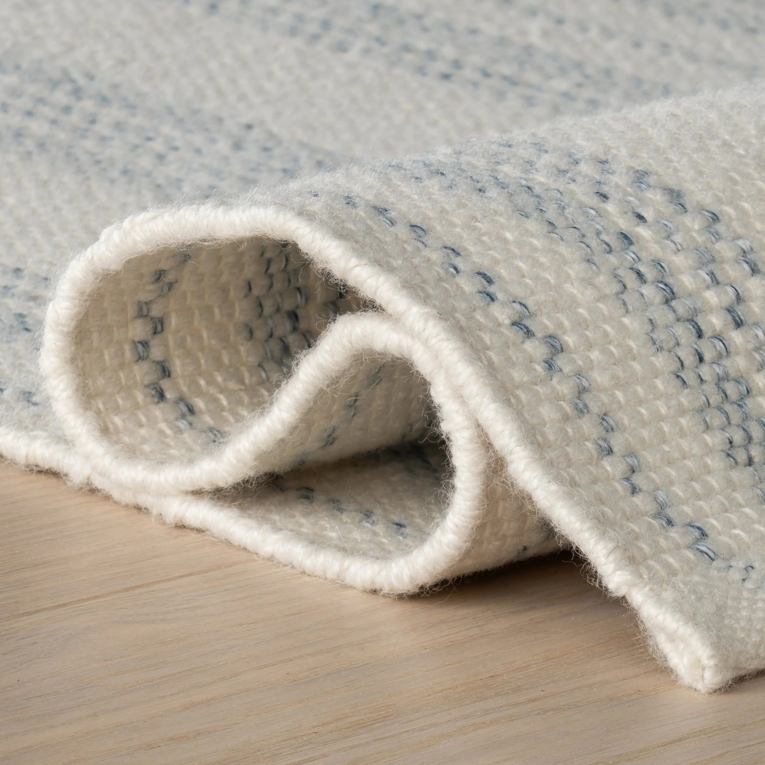 Nexel Striped Farmhouse Rug | Blue - Image 3