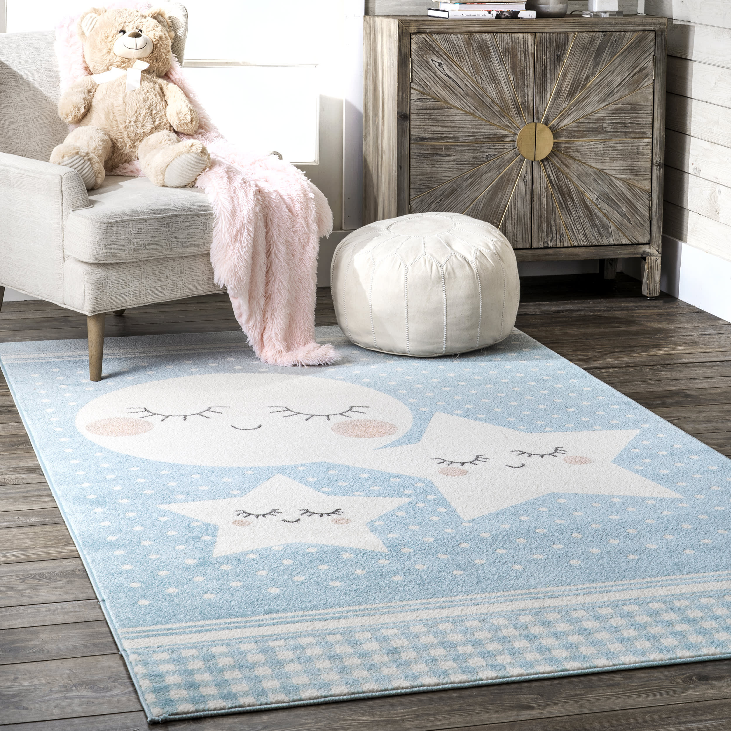 Night Sky Nursery Rug | Blue - Image 2