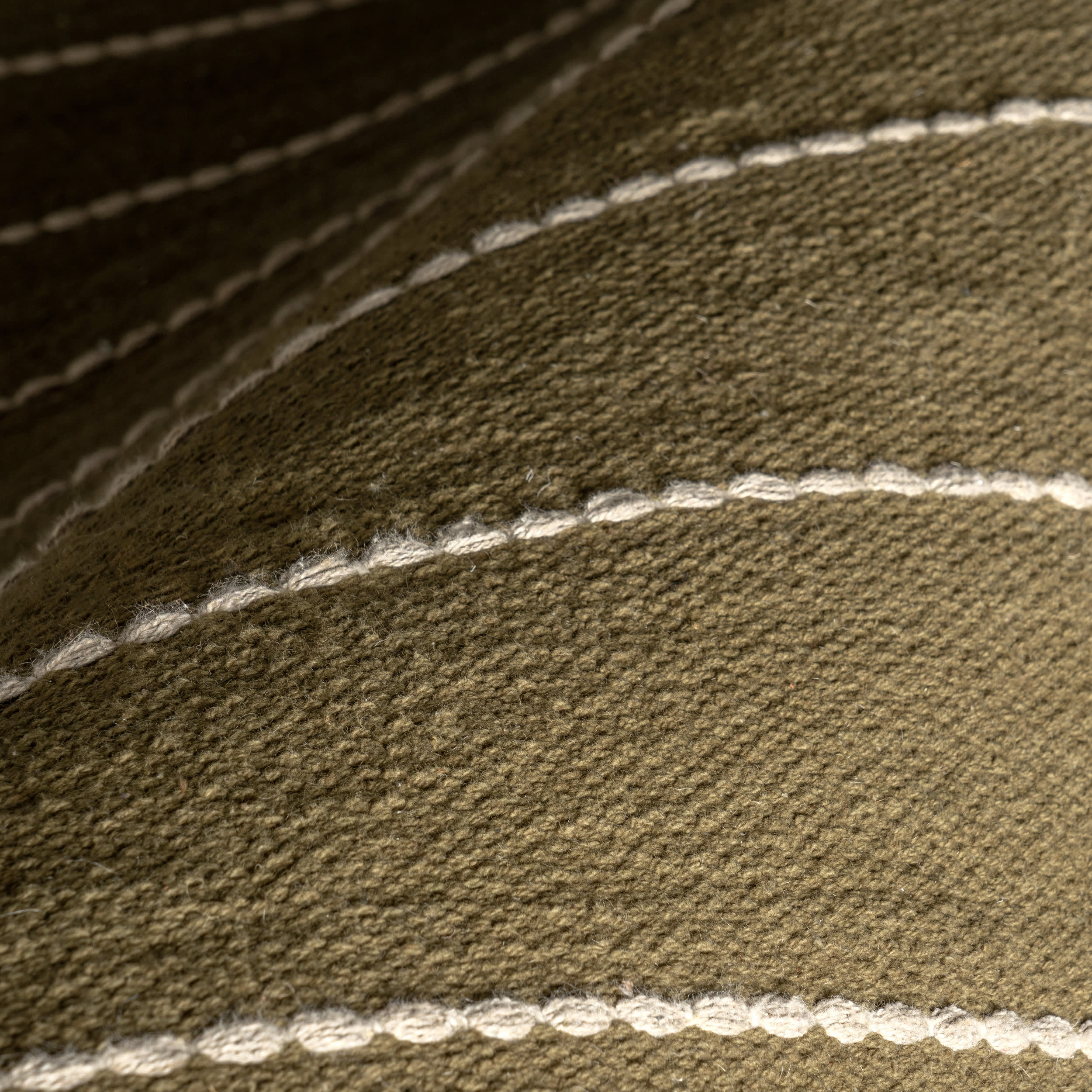 Nightwalk Striped Cotton Rug | Olive Green - Image 3