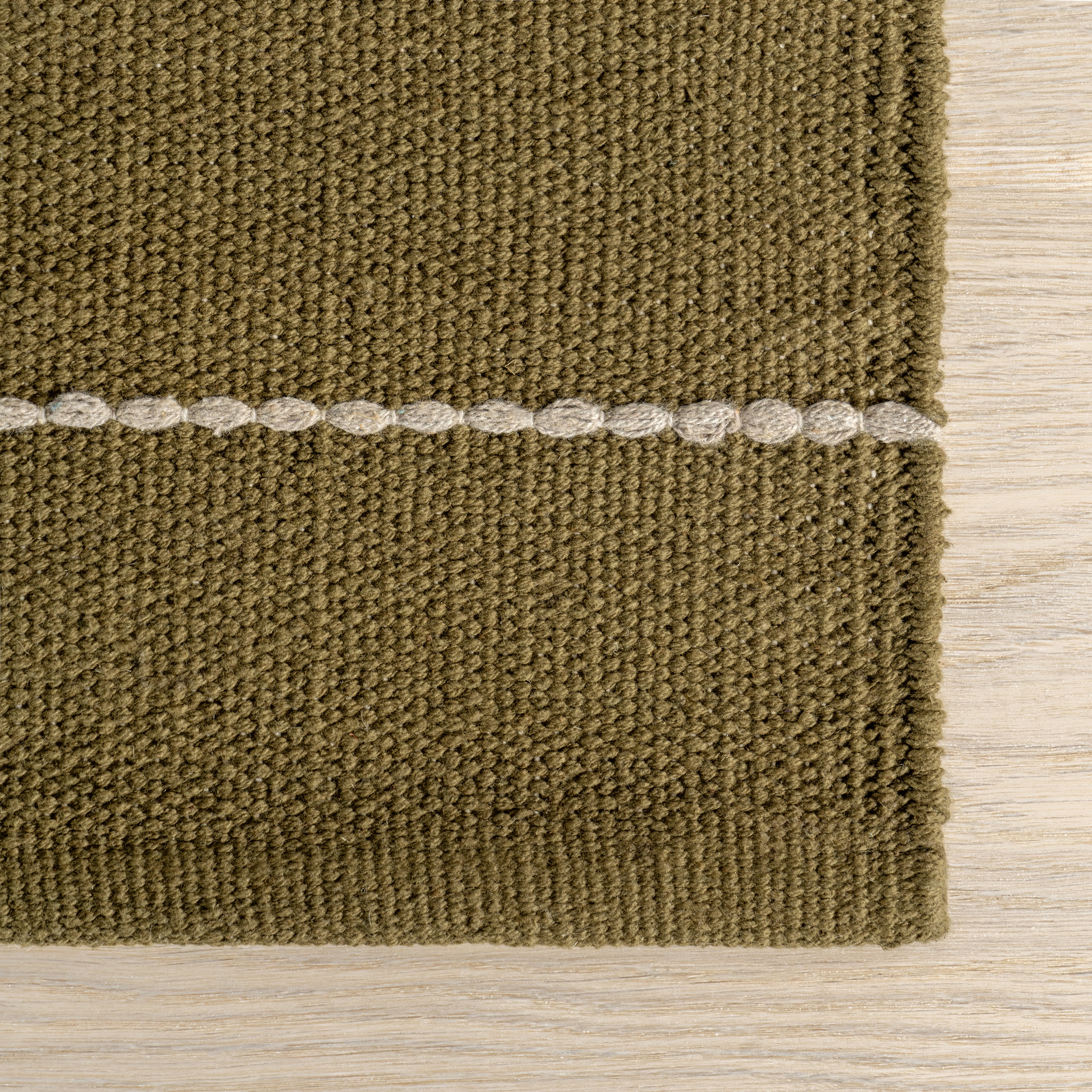 Nightwalk Striped Cotton Rug | Olive Green - Image 4