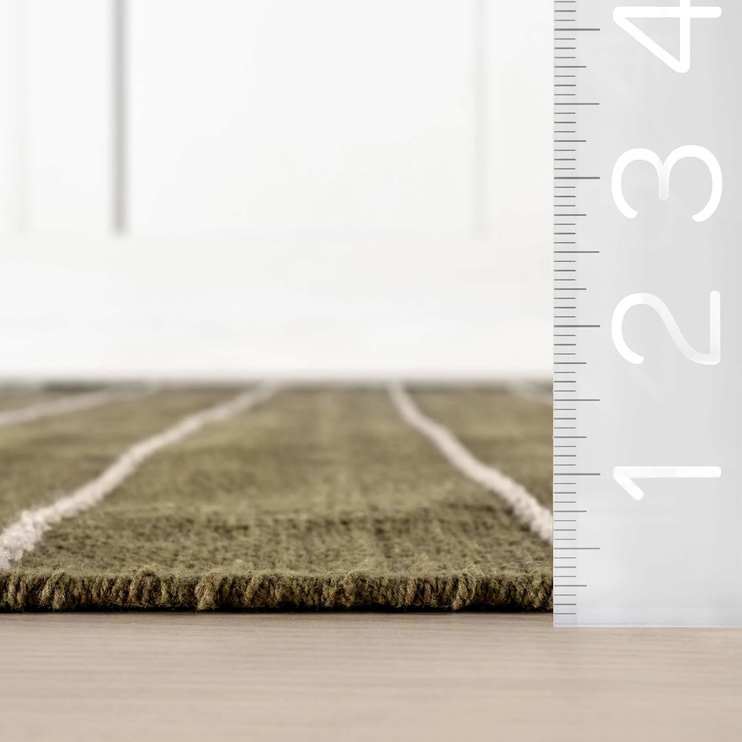 Nightwalk Striped Cotton Rug | Olive Green - Image 5