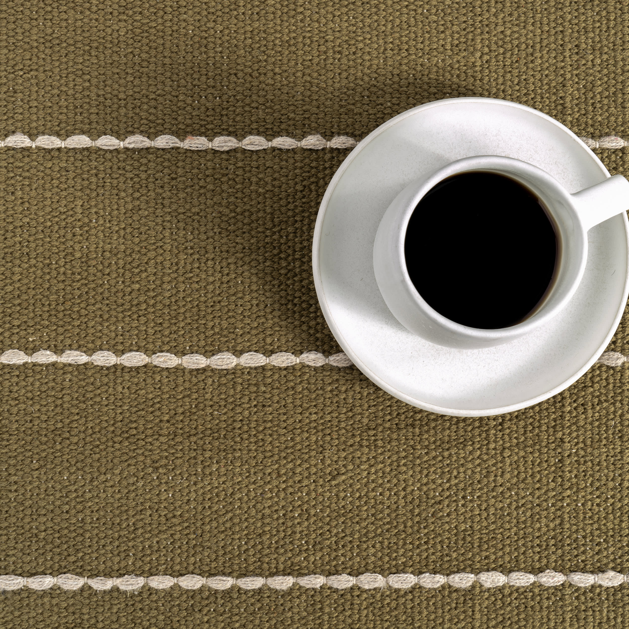 Nightwalk Striped Cotton Rug | Olive Green - Image 7