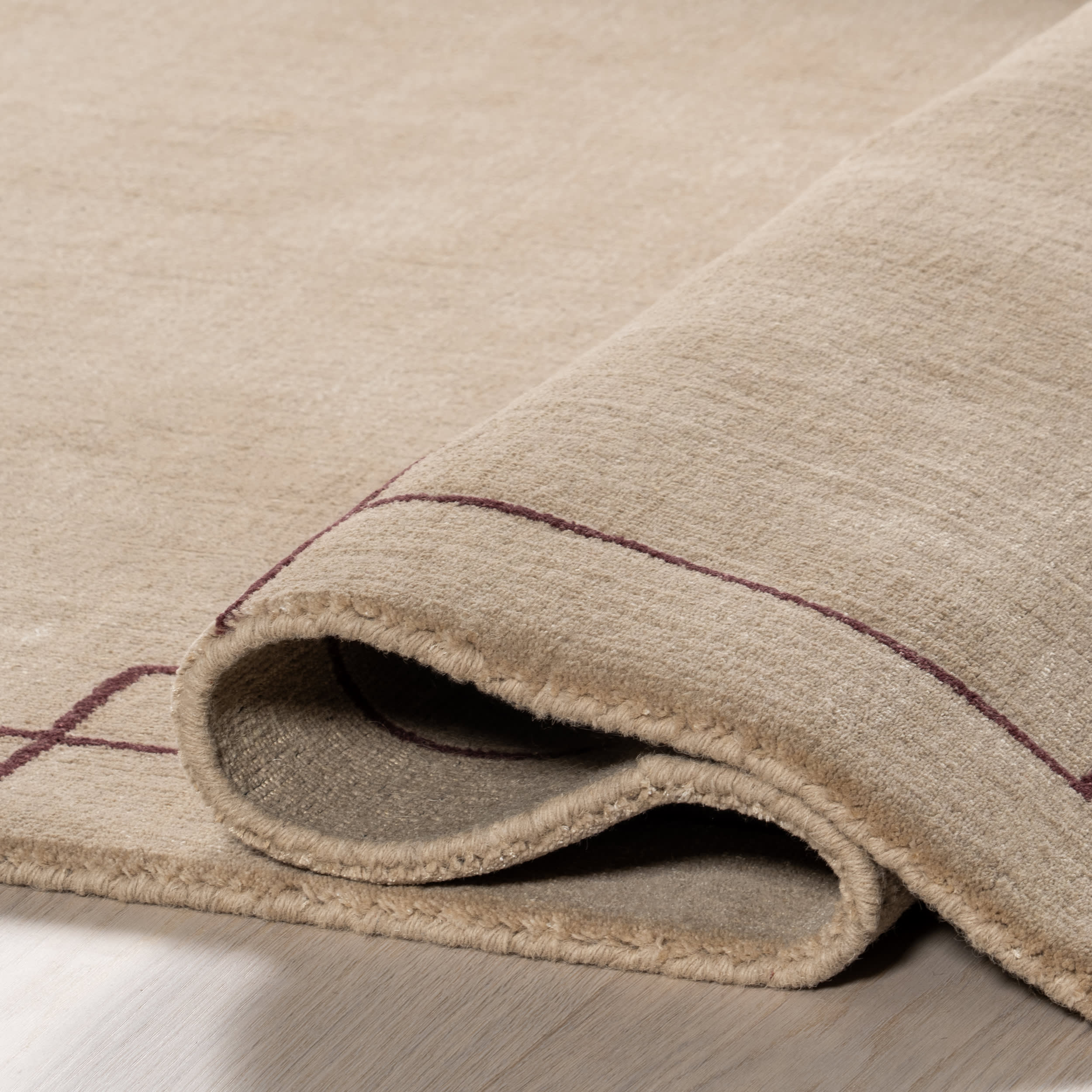 Nile Bordered Wool-Blend Rug | Tan - Image 10