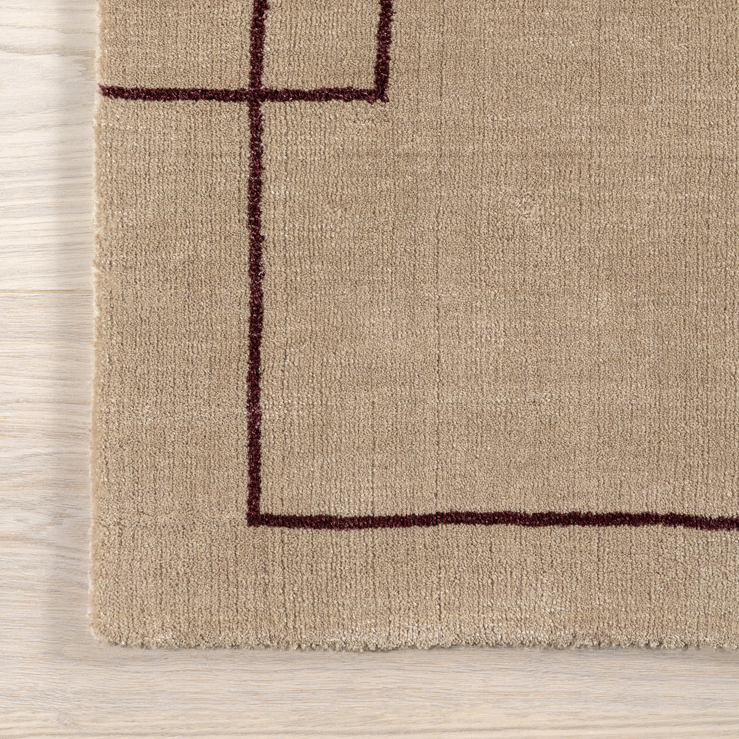 Nile Bordered Wool-Blend Rug | Tan - Image 3