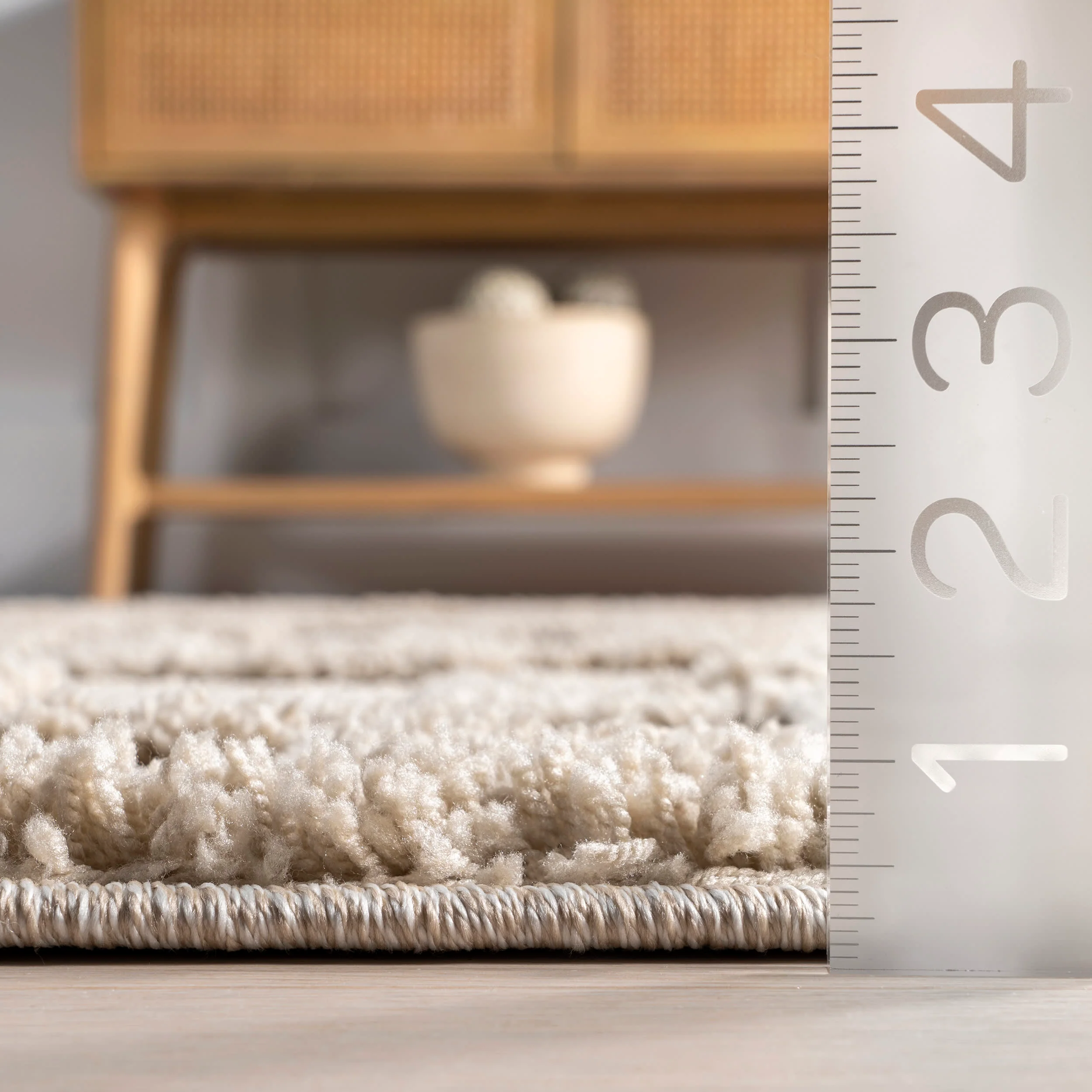 Noel Geometric Tasseled Rug | Beige - Image 5
