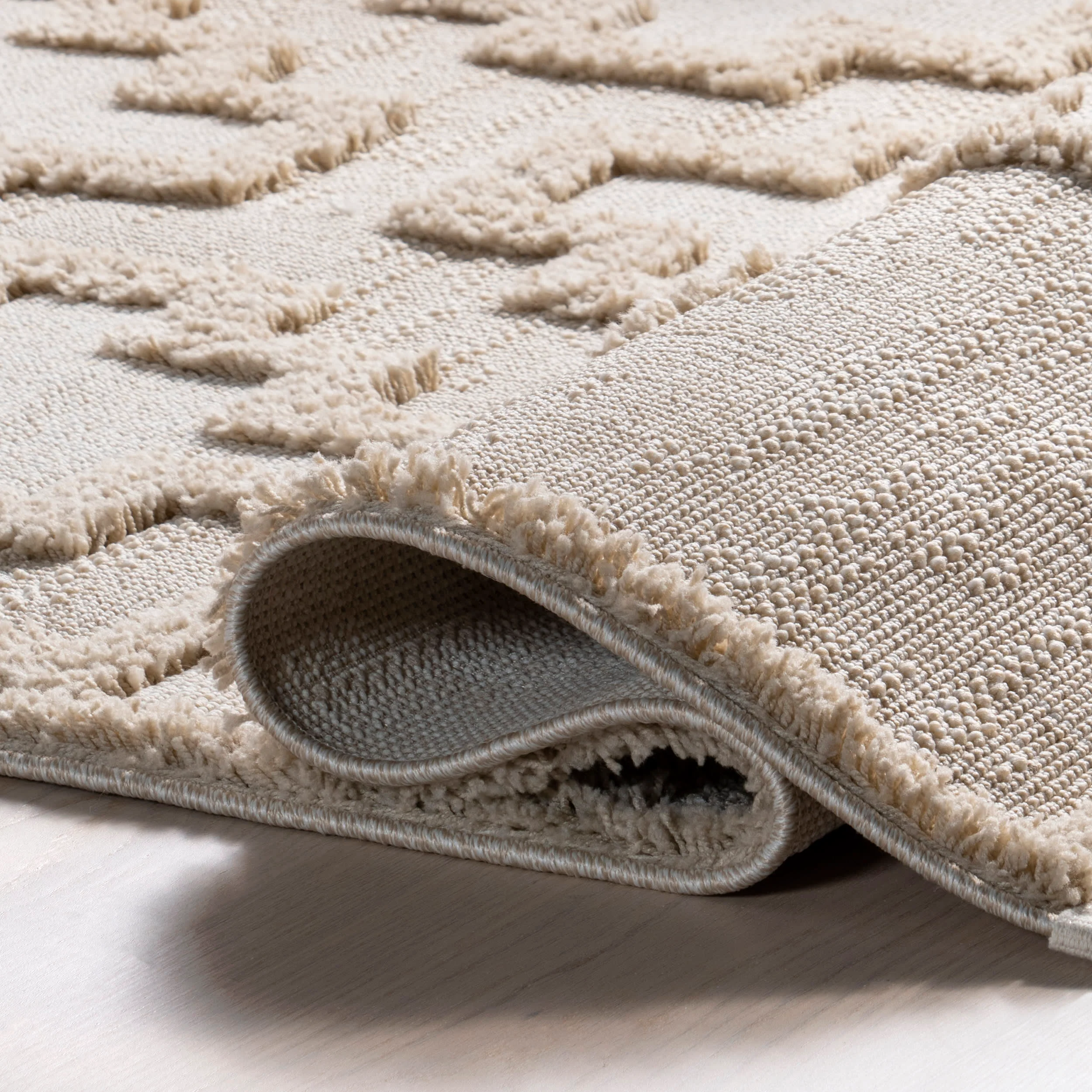 Noel Geometric Tasseled Rug | Beige - Image 8
