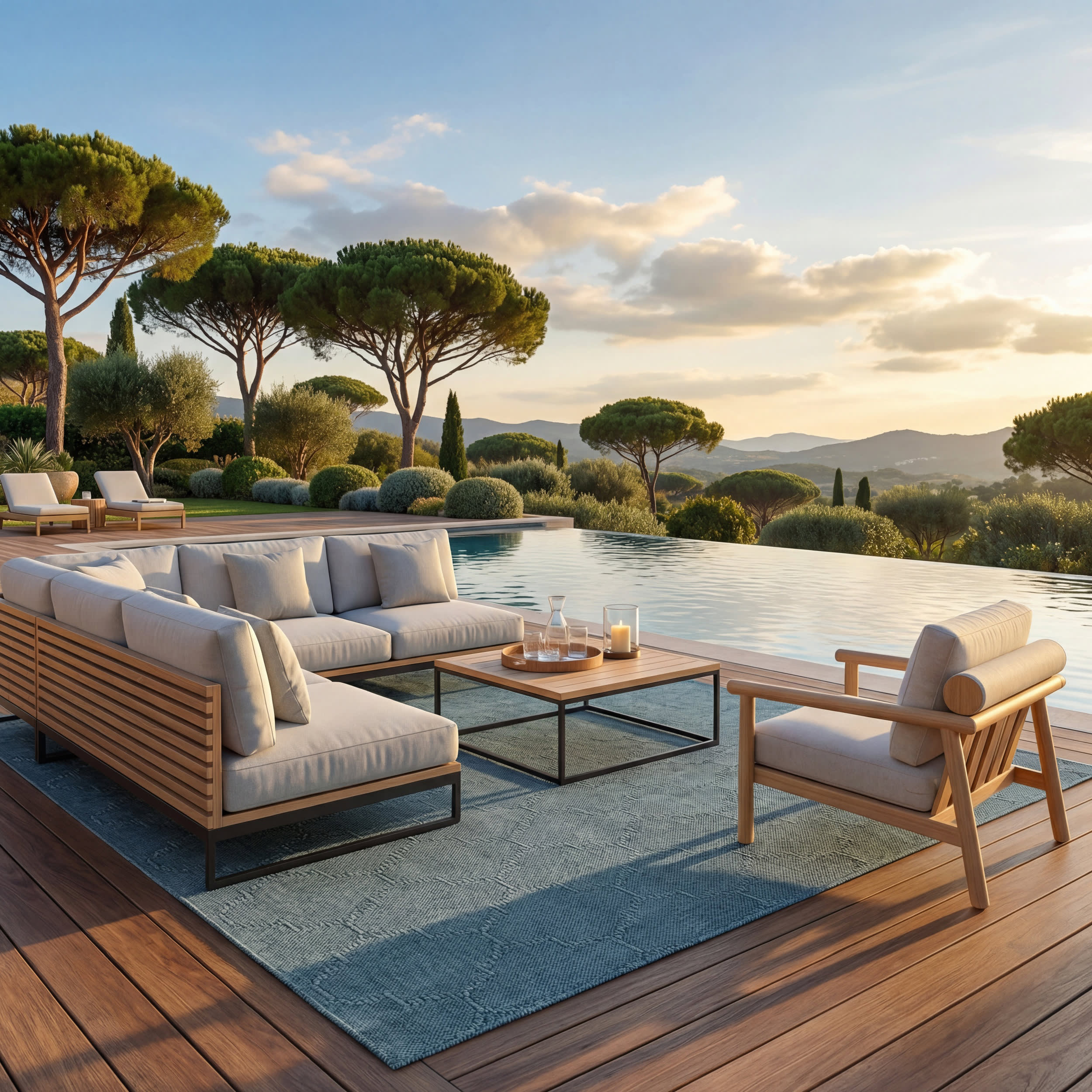 Noore Modern Trellis Indoor/Outdoor Rug | Aqua - Image 2