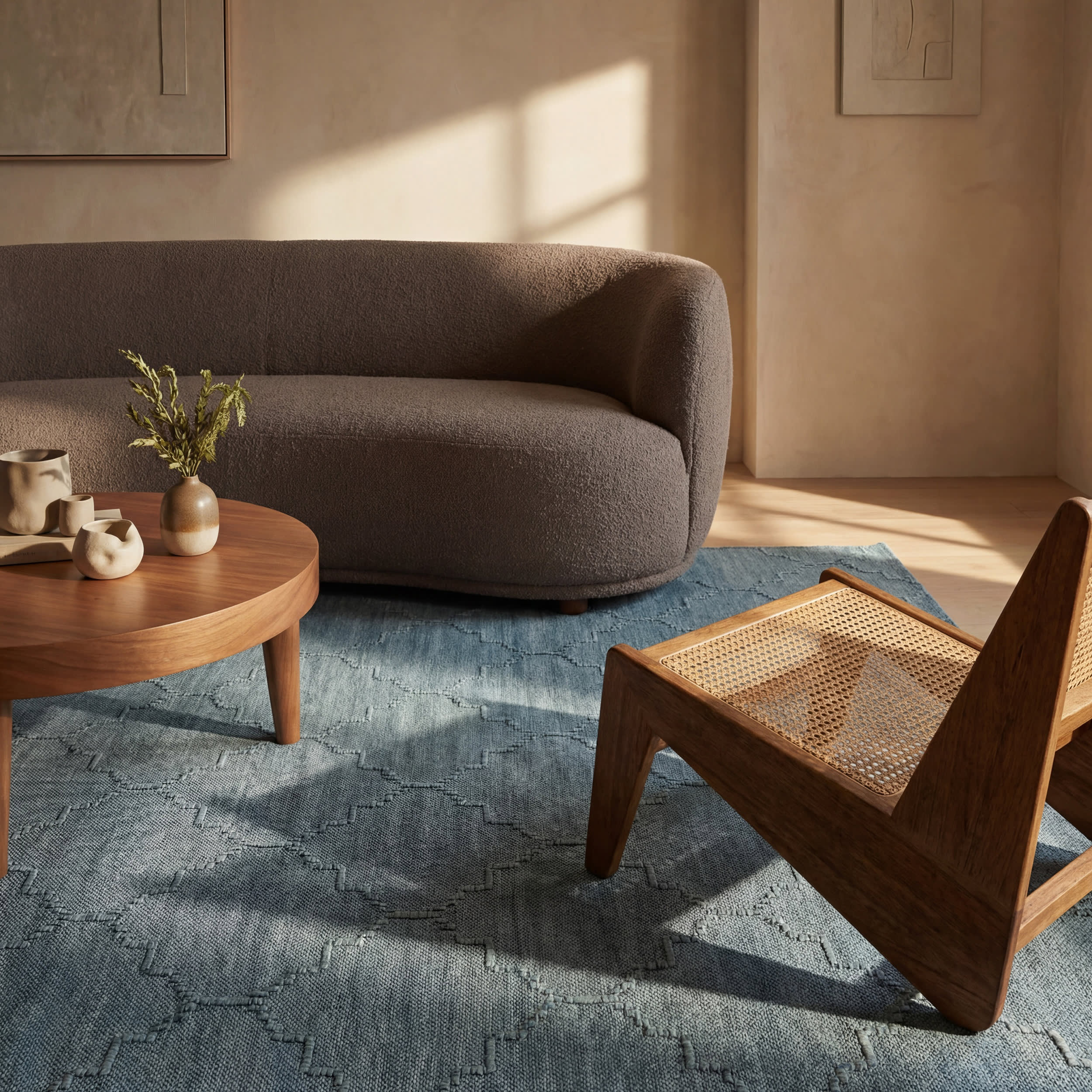 Noore Modern Trellis Indoor/Outdoor Rug | Aqua - Image 5