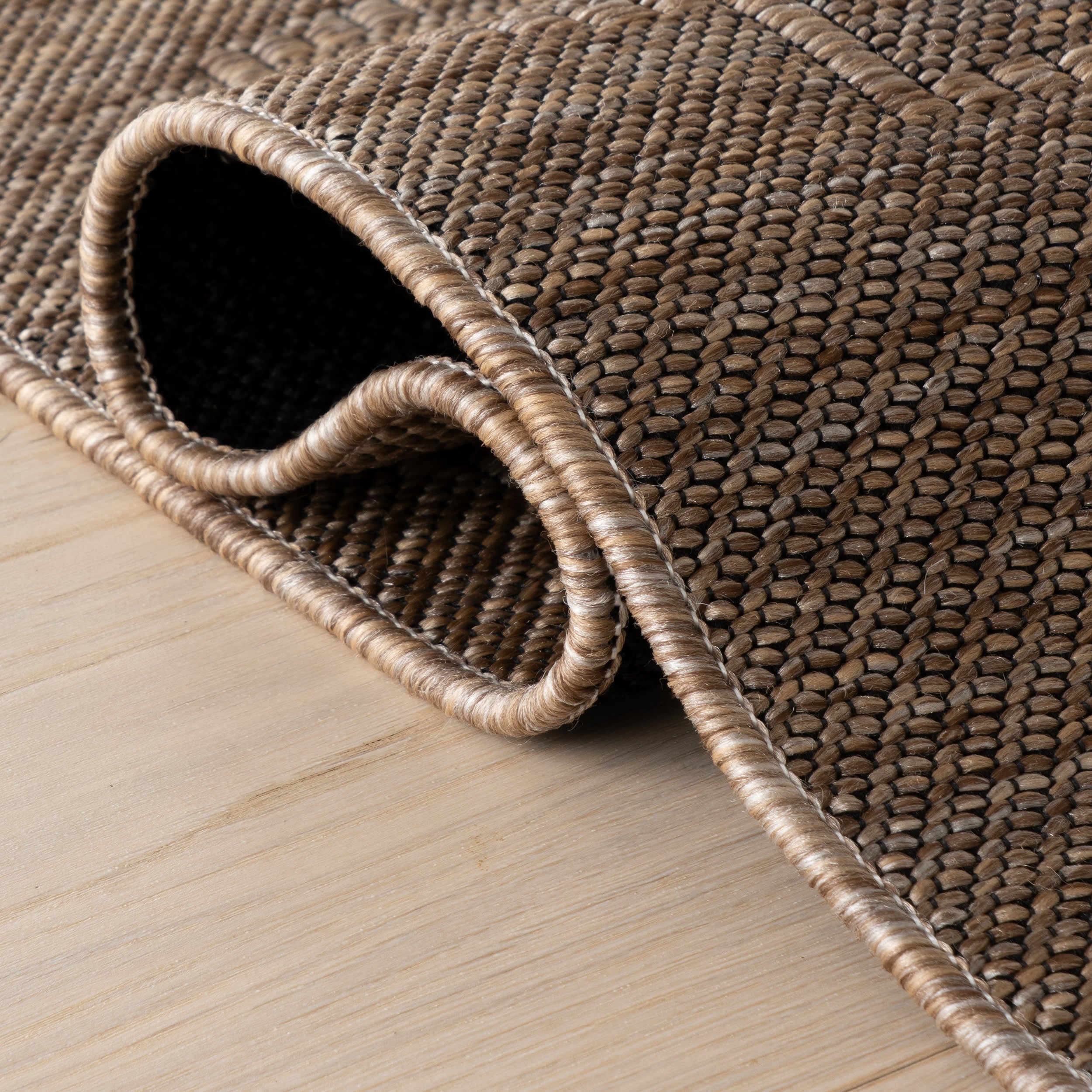 Noore Modern Trellis Indoor/Outdoor Rug | Brown - Image 11
