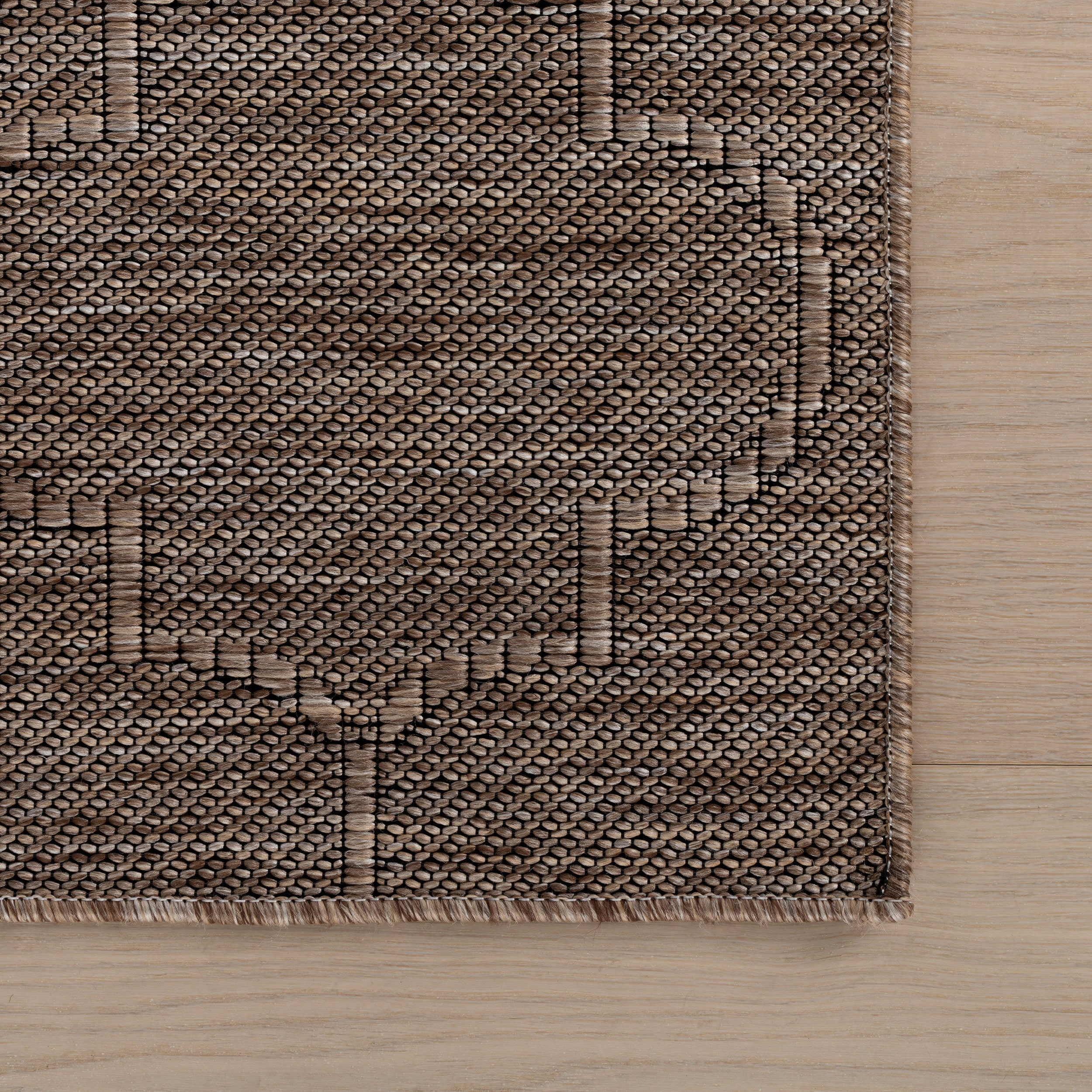 Noore Modern Trellis Indoor/Outdoor Rug | Brown - Image 4