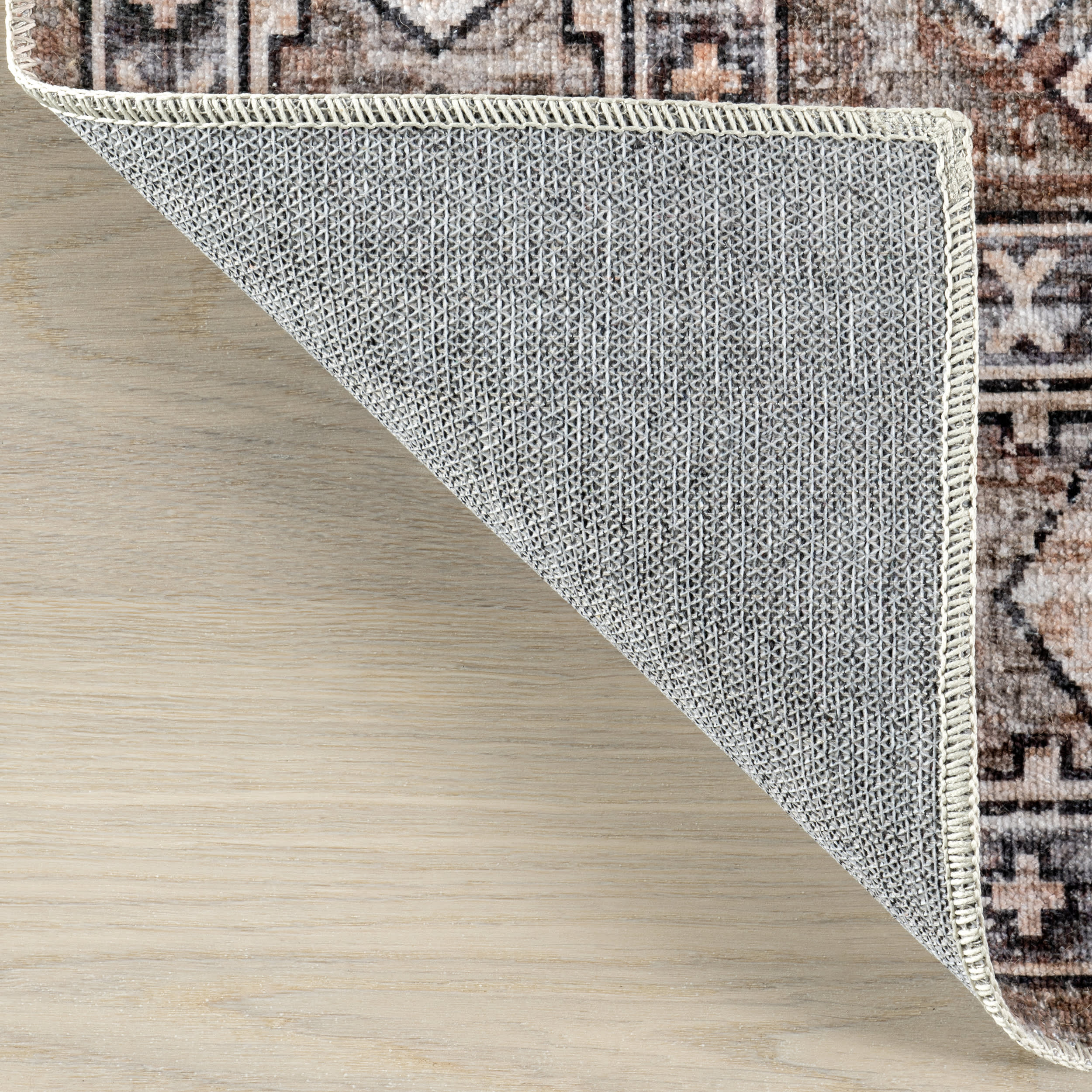 Nordic Emblems Spill Proof Washable Rug | Brown - Image 7