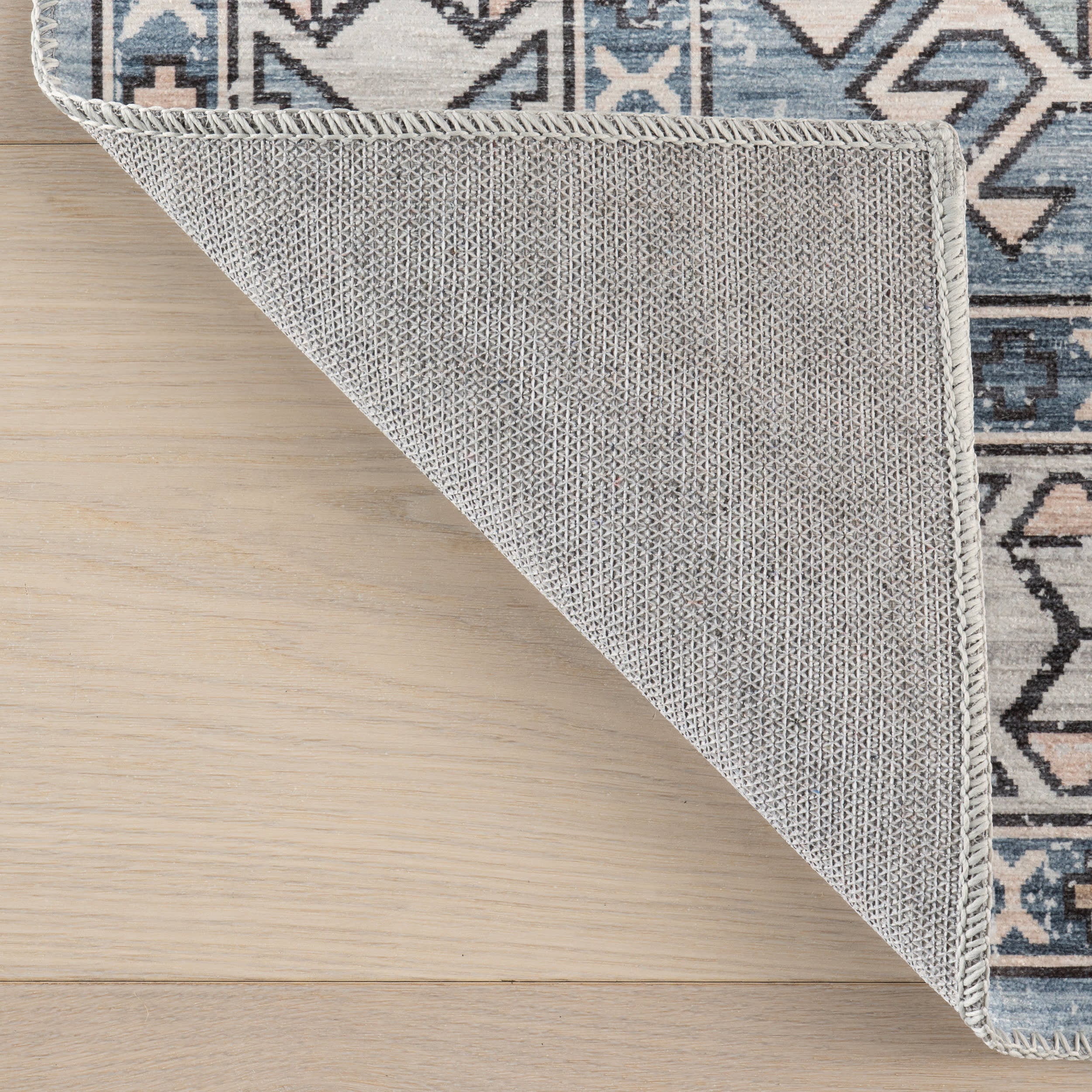 Nordic Emblems Spill Proof Washable Rug | Light Blue - Image 7