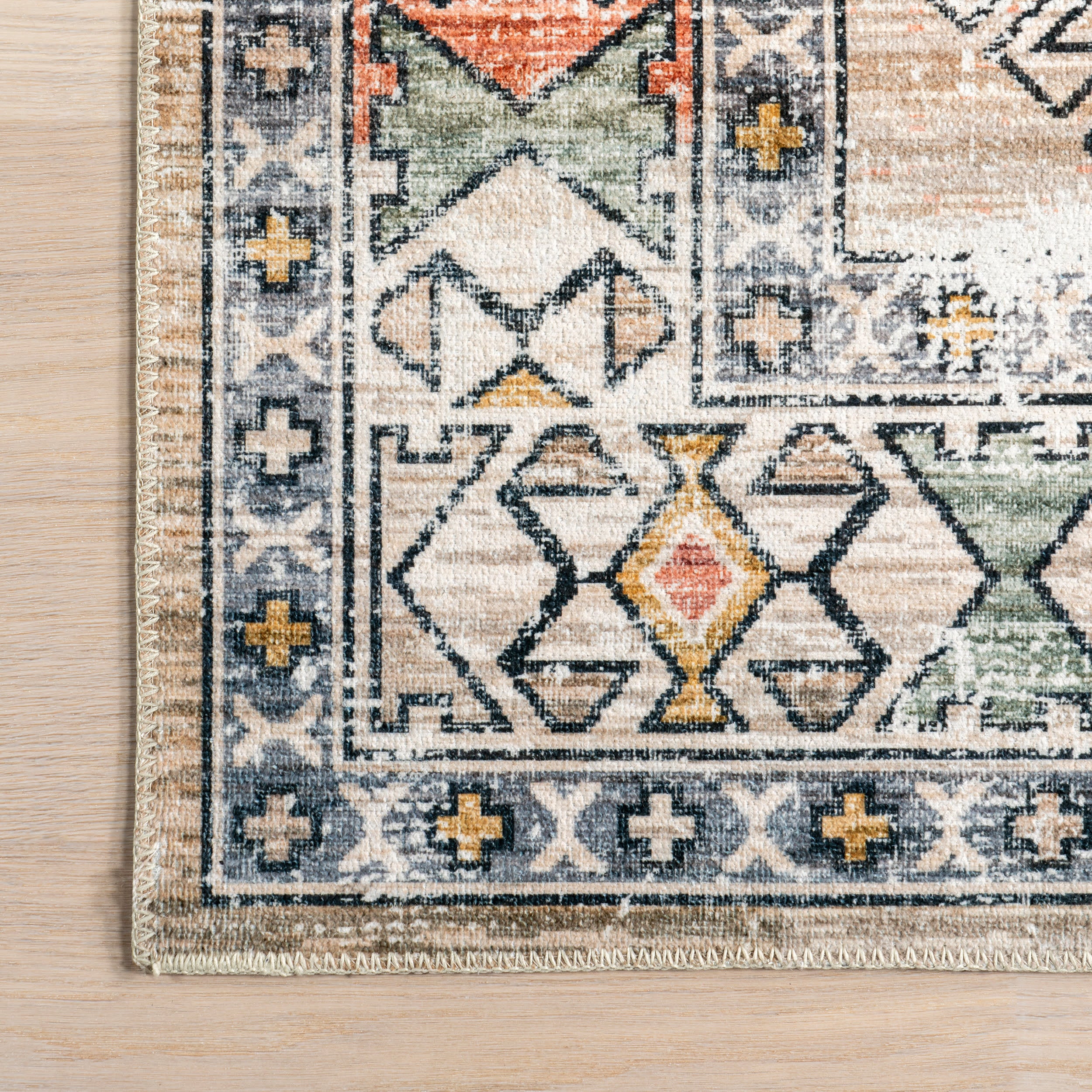 Nordic Emblems Washable Rug | Peach - Image 3