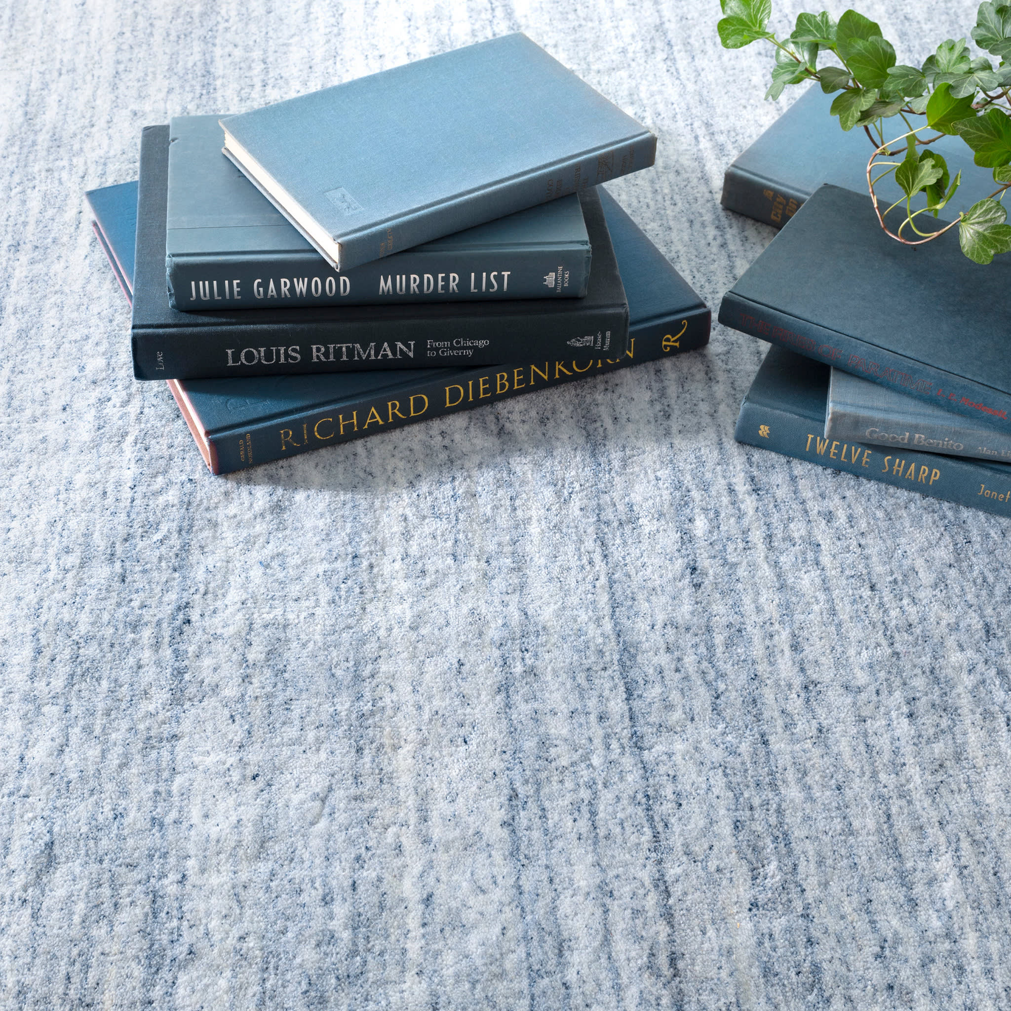 Nordic Hand Loom Knotted Performance Rug | Blue - Image 2