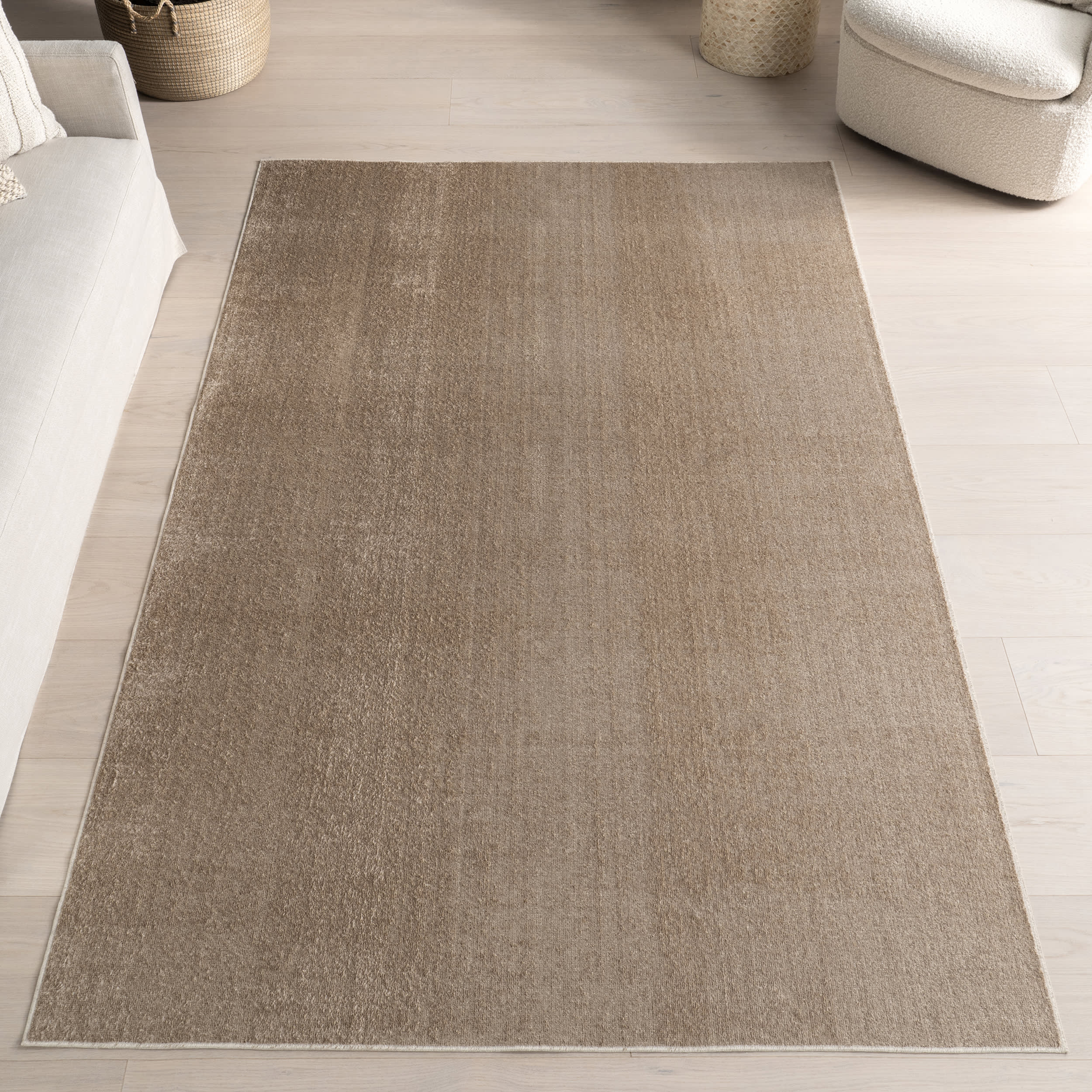Nori Lustered Solid Washable Rug | Beige - Image 2