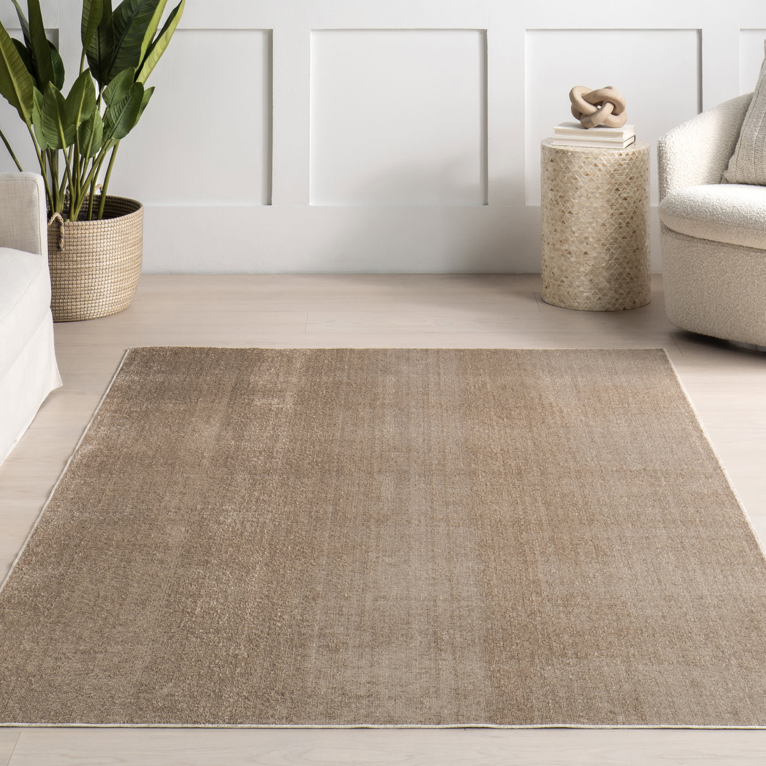 Nori Lustered Solid Washable Rug | Beige - Image 5
