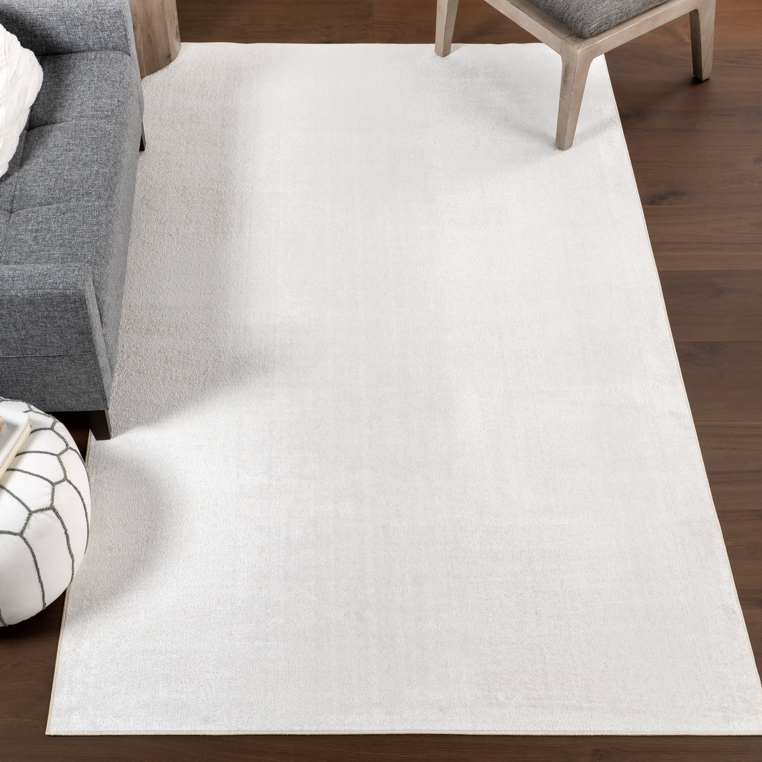 Nori Lustered Solid Washable Rug | Cream - Image 2