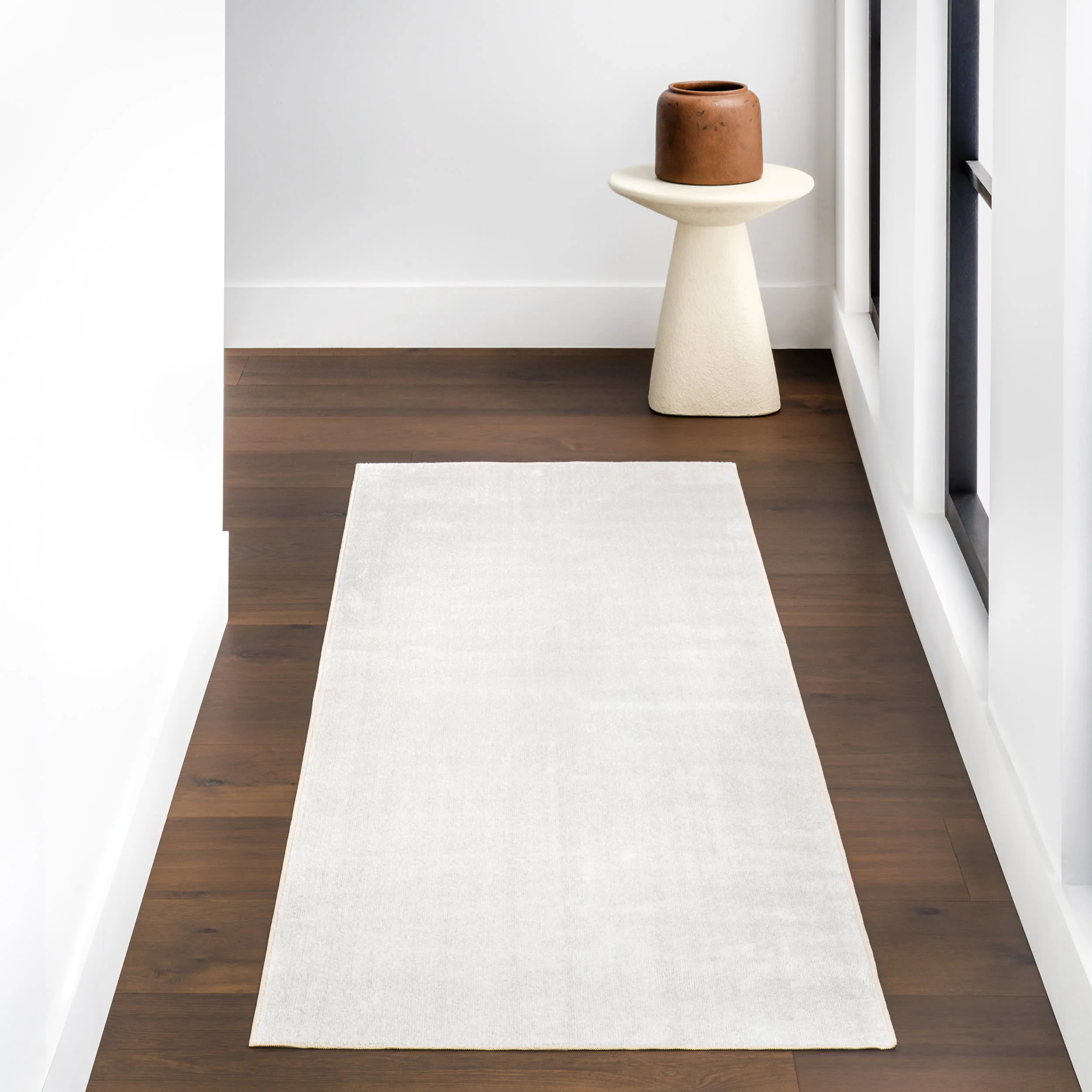 Nori Lustered Solid Washable Rug | Cream - Image 2