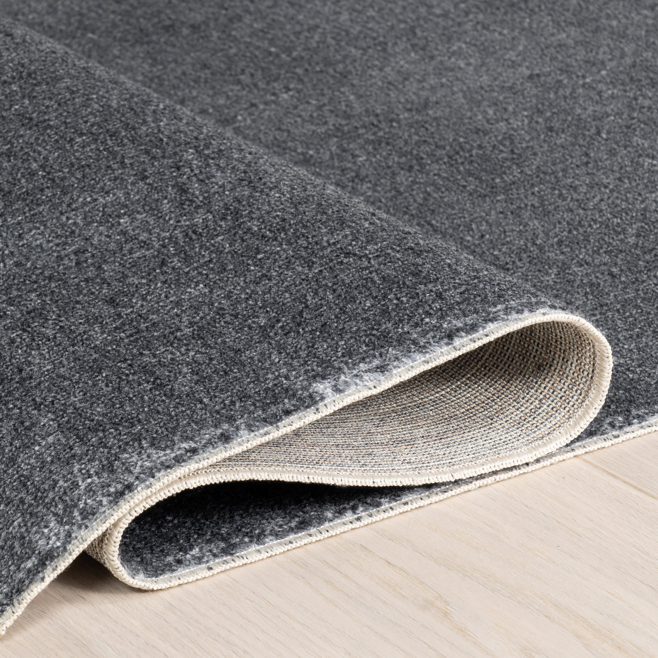 Nori Lustered Solid Washable Rug | Grey - Image 9