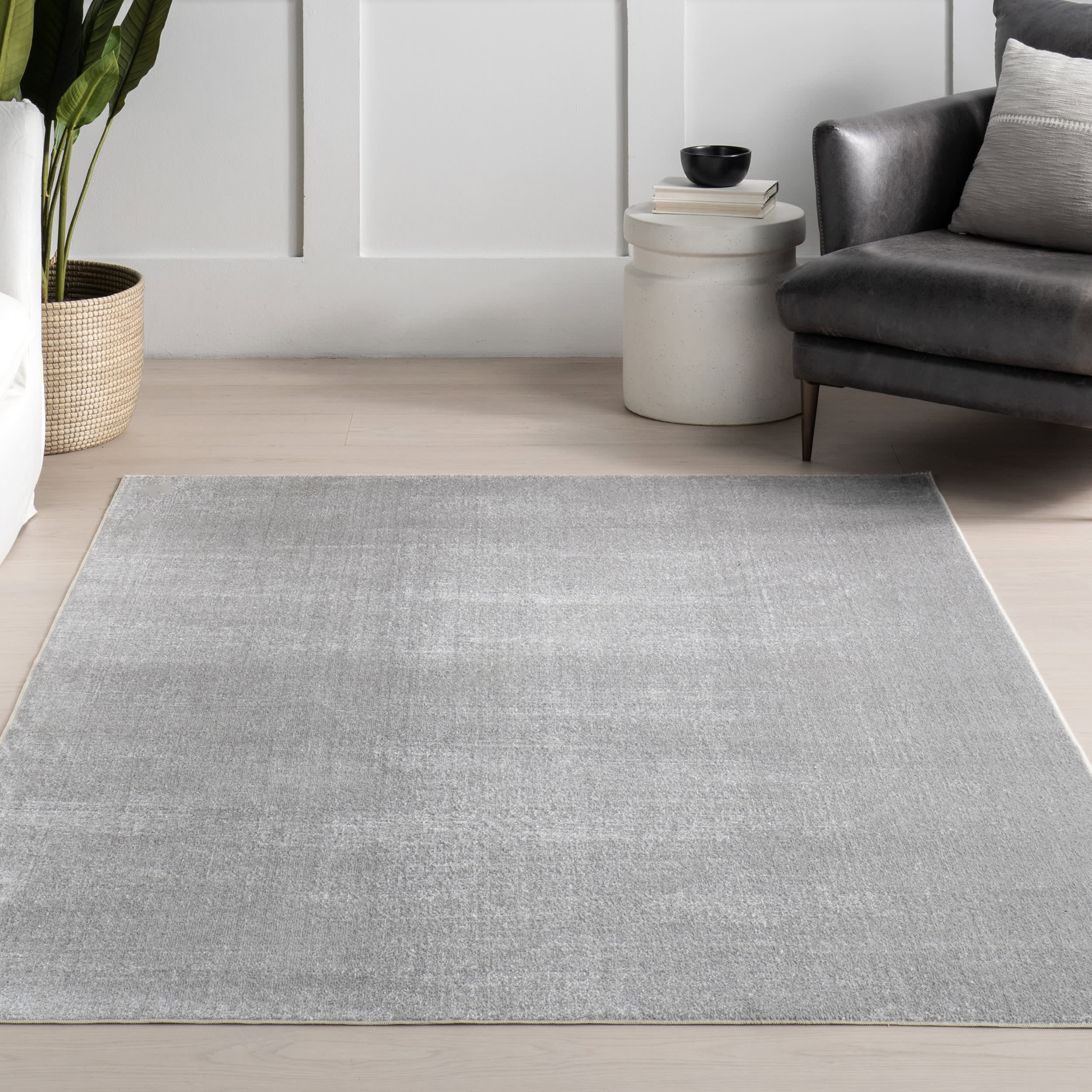 Nori Lustered Solid Washable Rug | Light Grey - Image 5