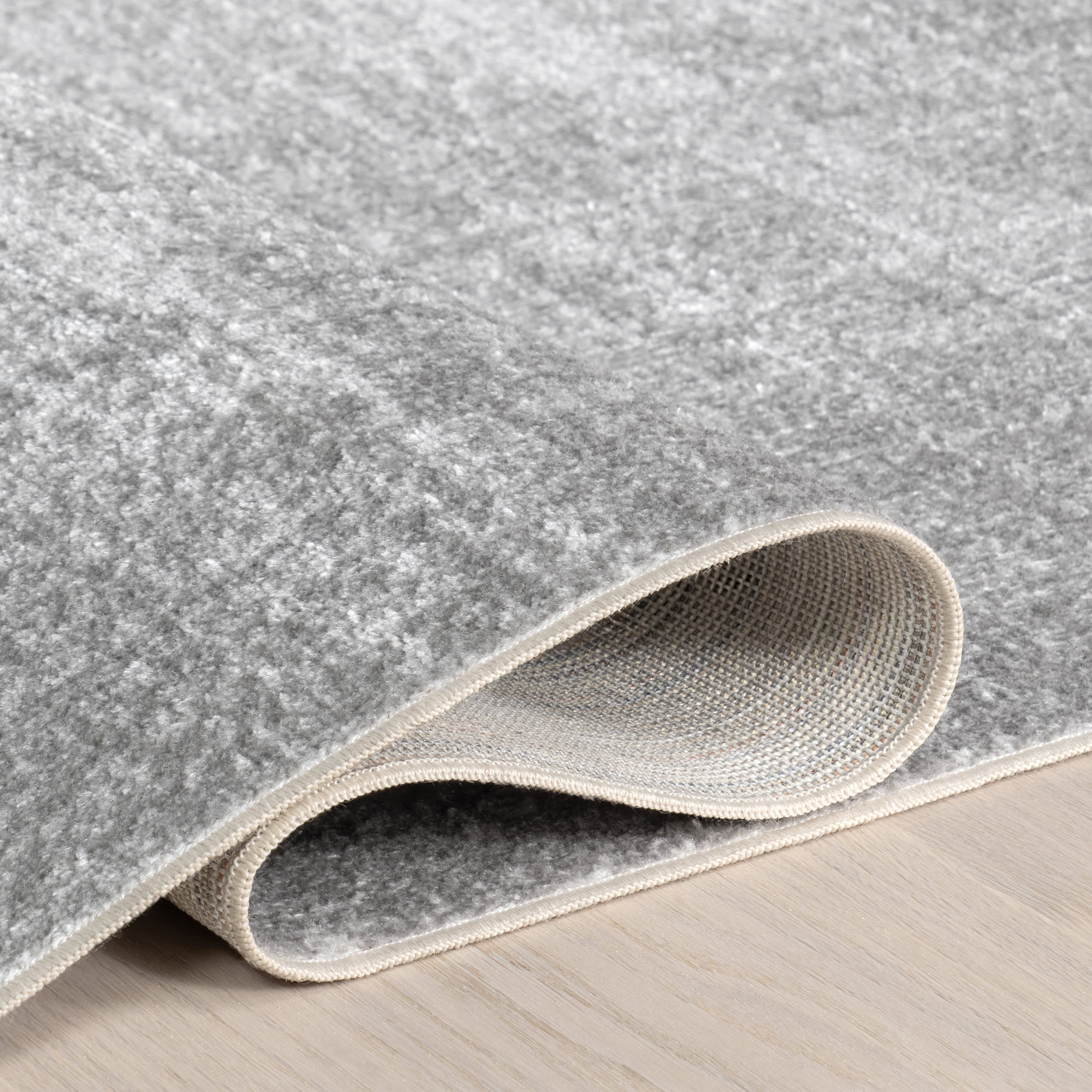 Nori Lustered Solid Washable Rug | Light Grey - Image 9