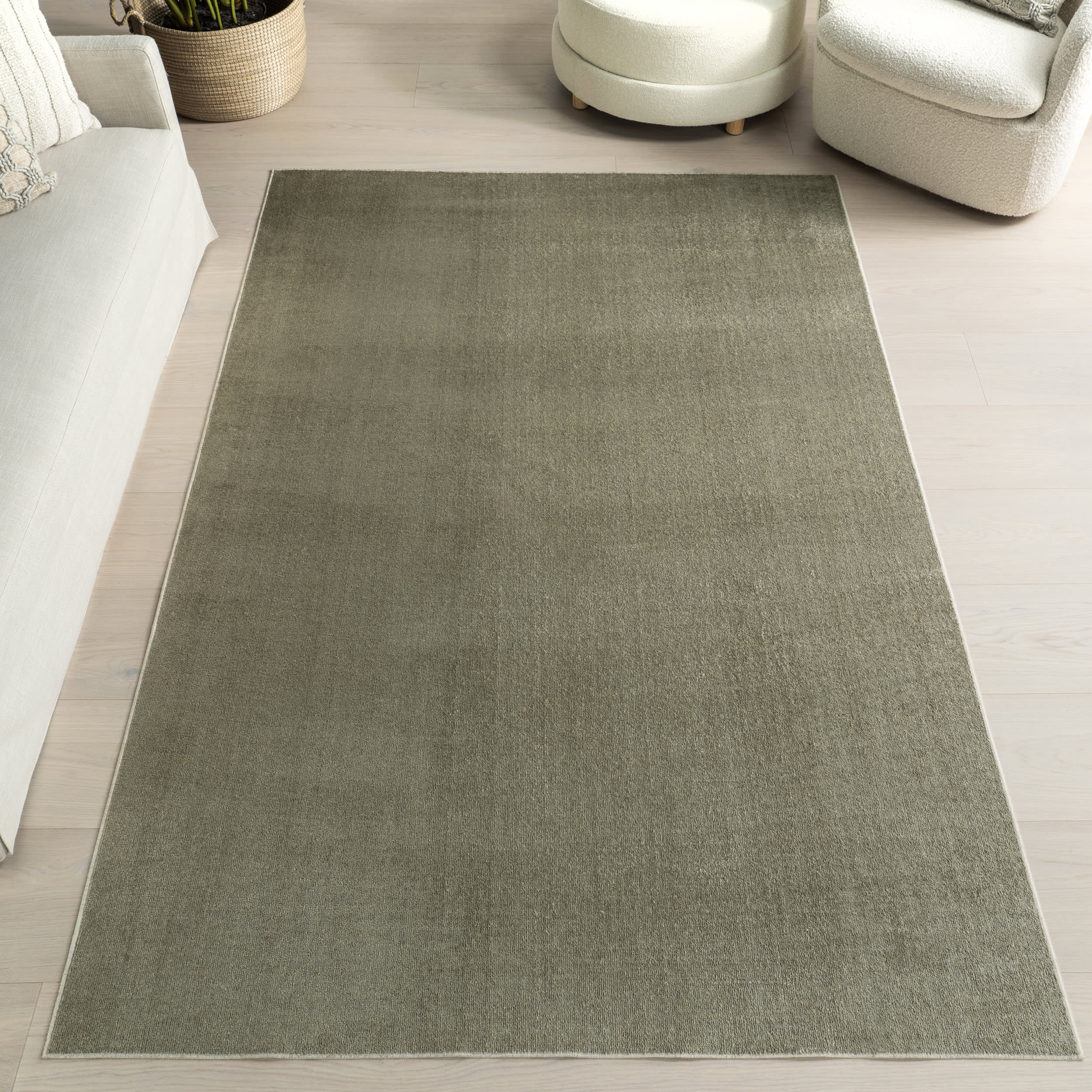 Nori Lustered Solid Washable Rug | Sage Green - Image 2