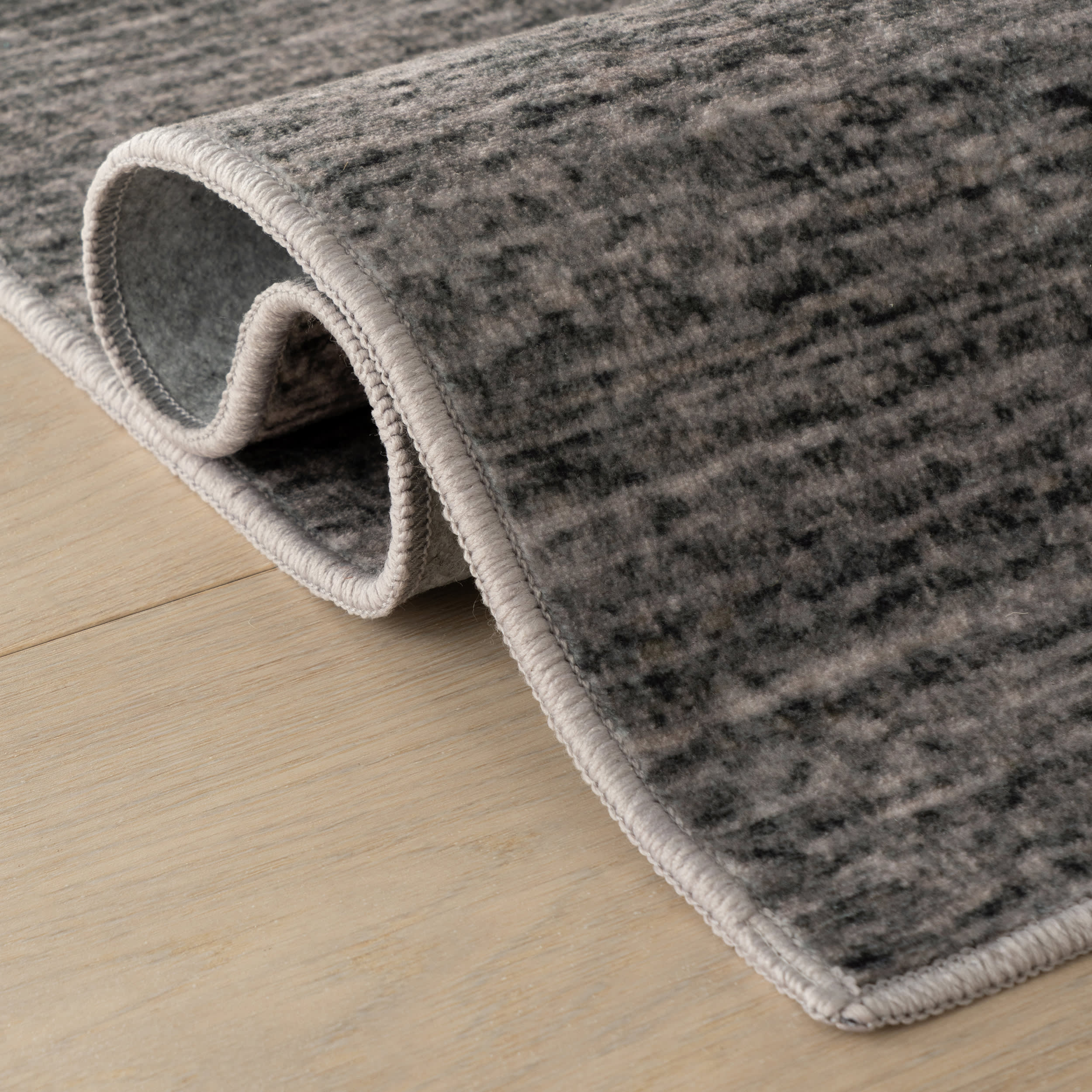 Noryn Abstract Washable Rug | Grey - Image 11